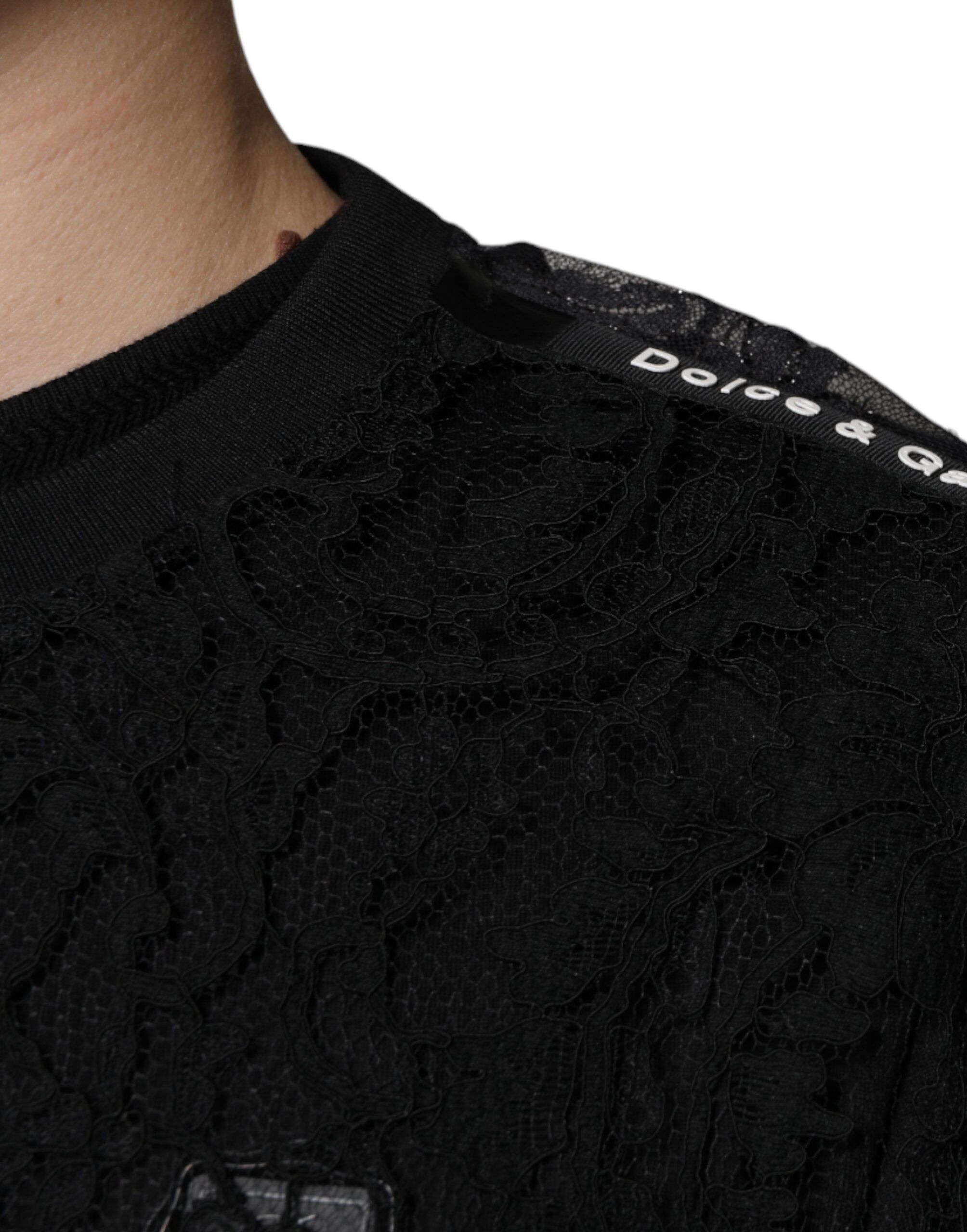 Nylon Floral Lace Crew Neck Men's T-shirt - Dolce & Gabbana - Modalova