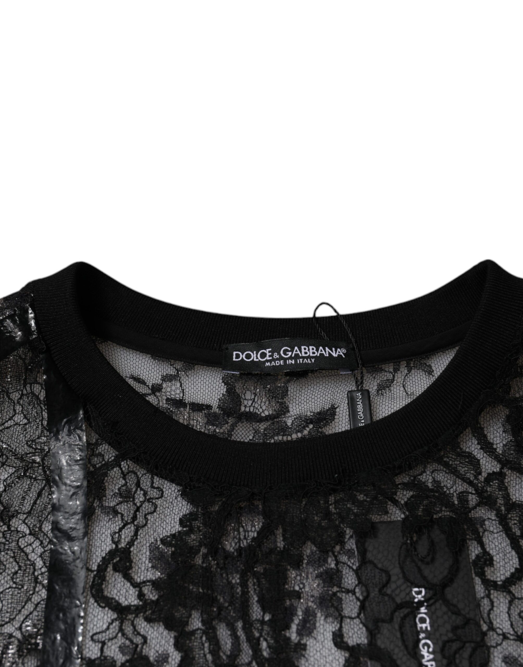 Nylon Floral Lace Crew Neck Men's T-shirt - Dolce & Gabbana - Modalova