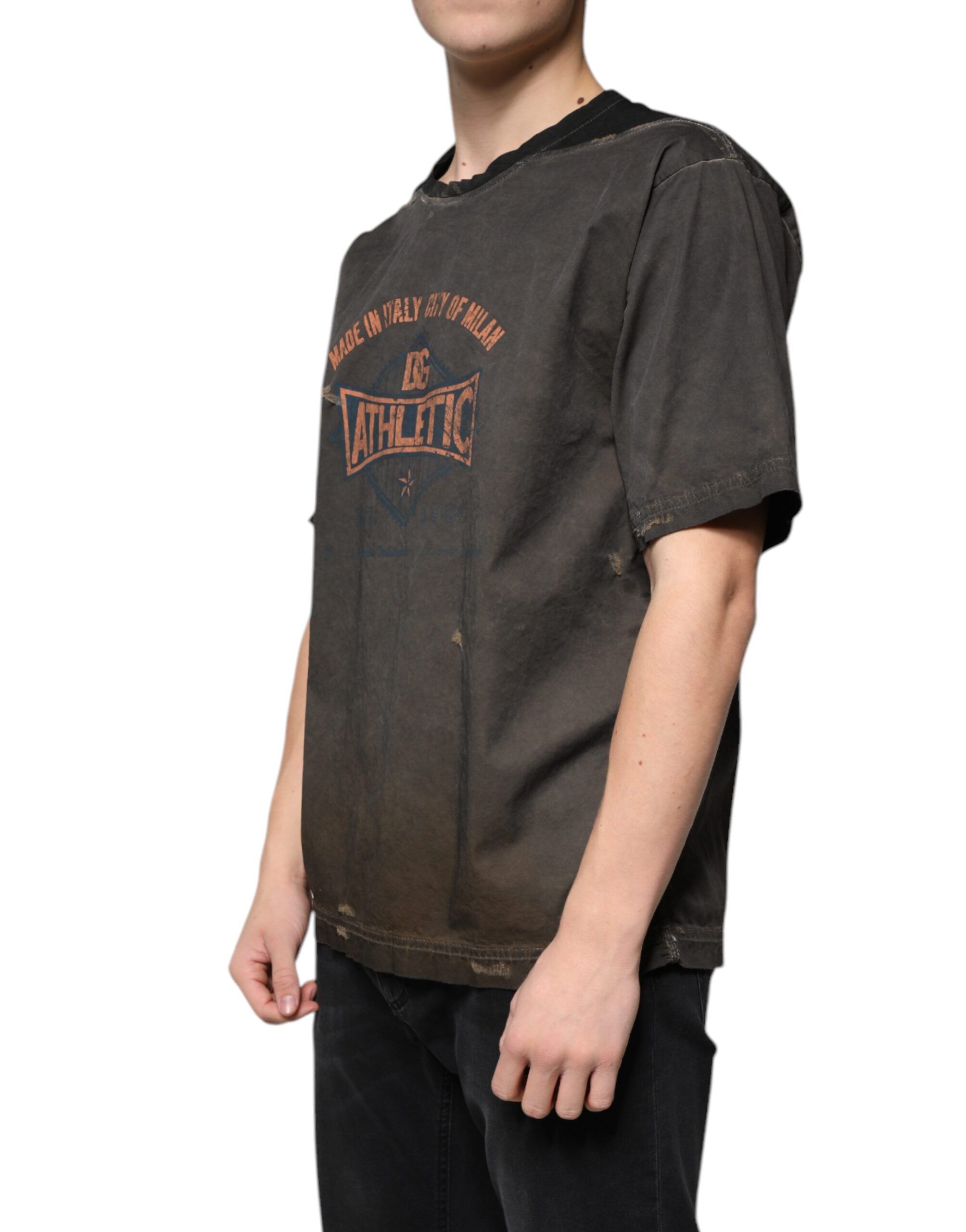 Graphic Print Cotton Round Neck Men's T-shirt - Dolce & Gabbana - Modalova