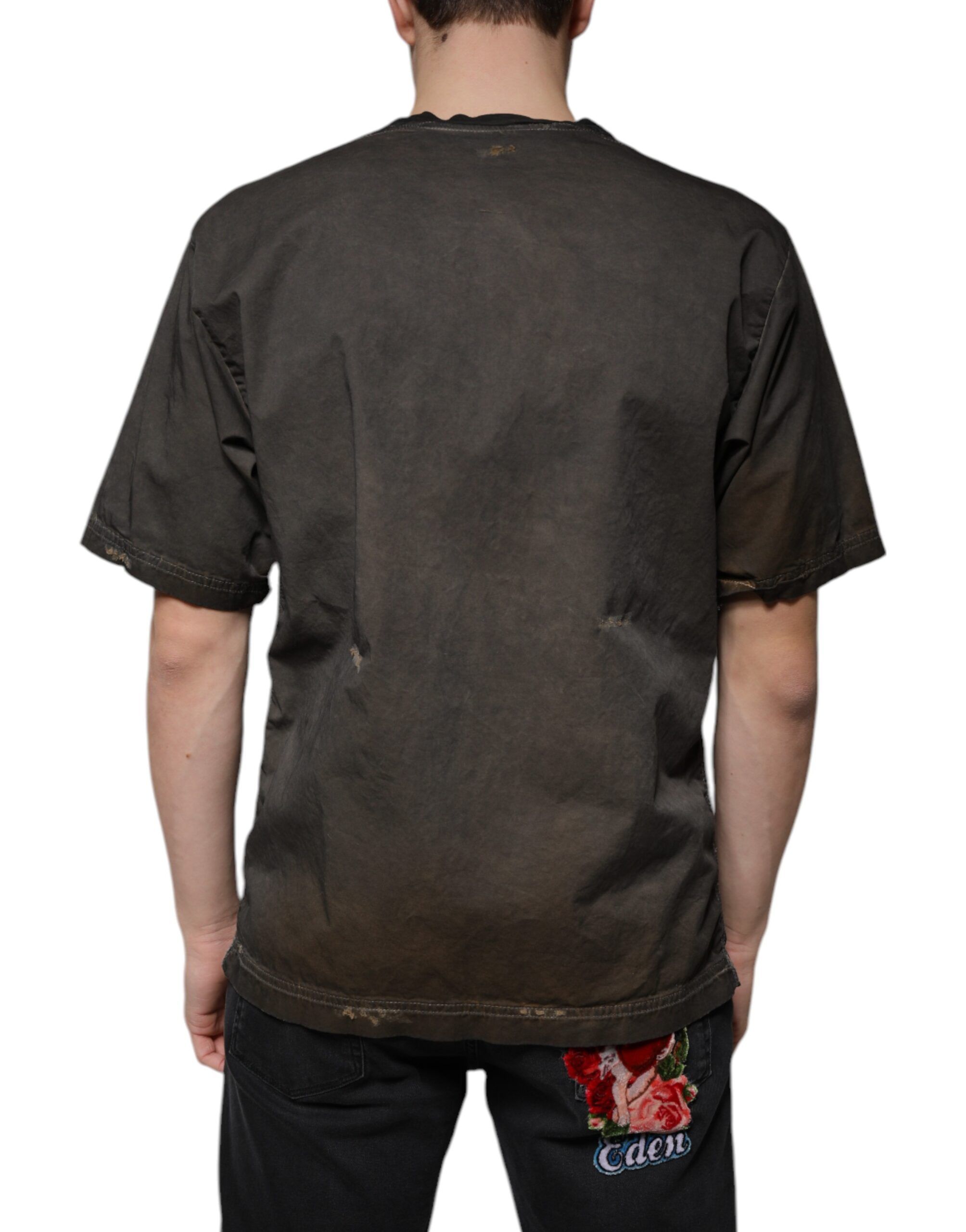 Graphic Print Cotton Round Neck Men's T-shirt - Dolce & Gabbana - Modalova