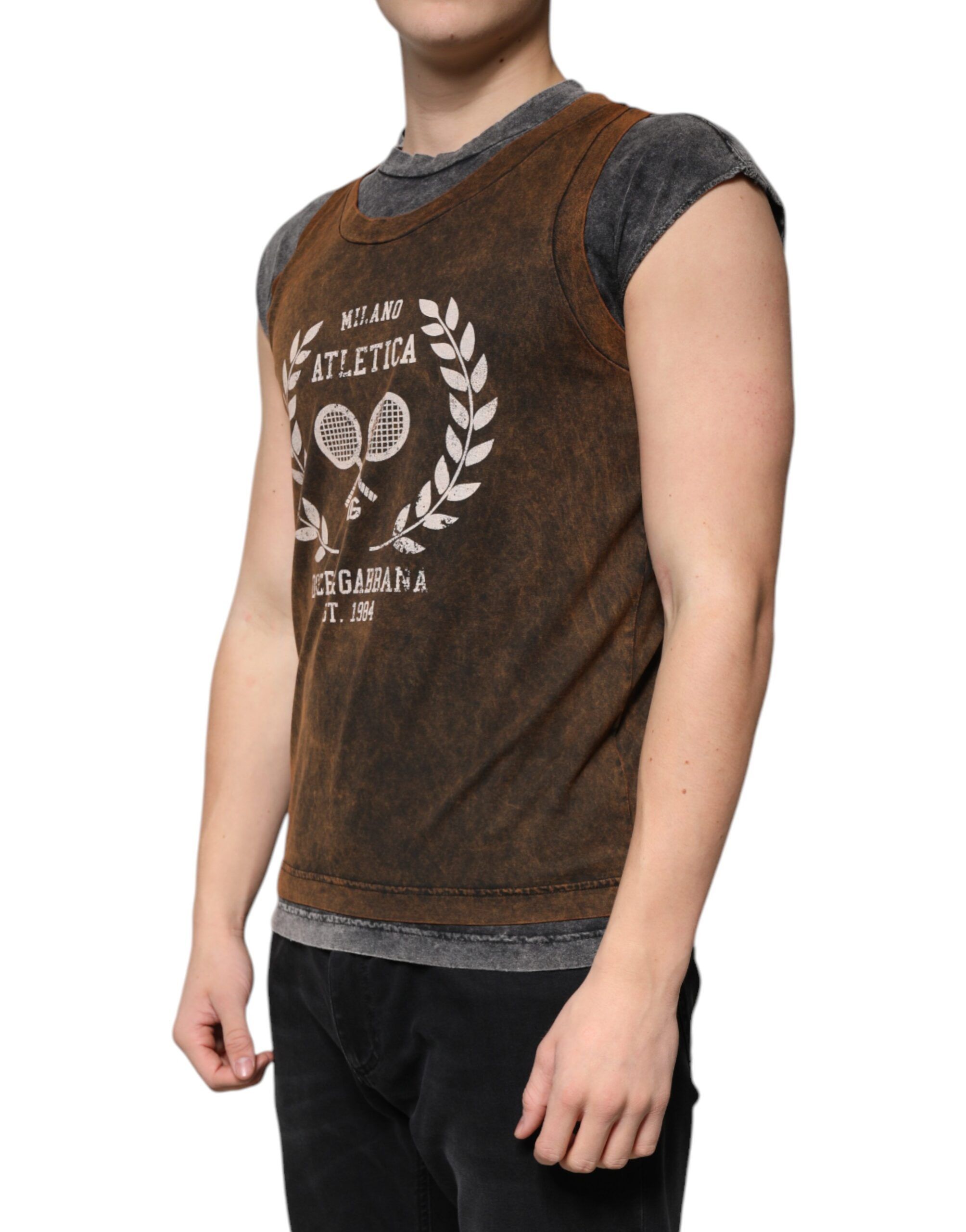 Cotton Crew Neck Sleeveless Men's T-shirt - Dolce & Gabbana - Modalova