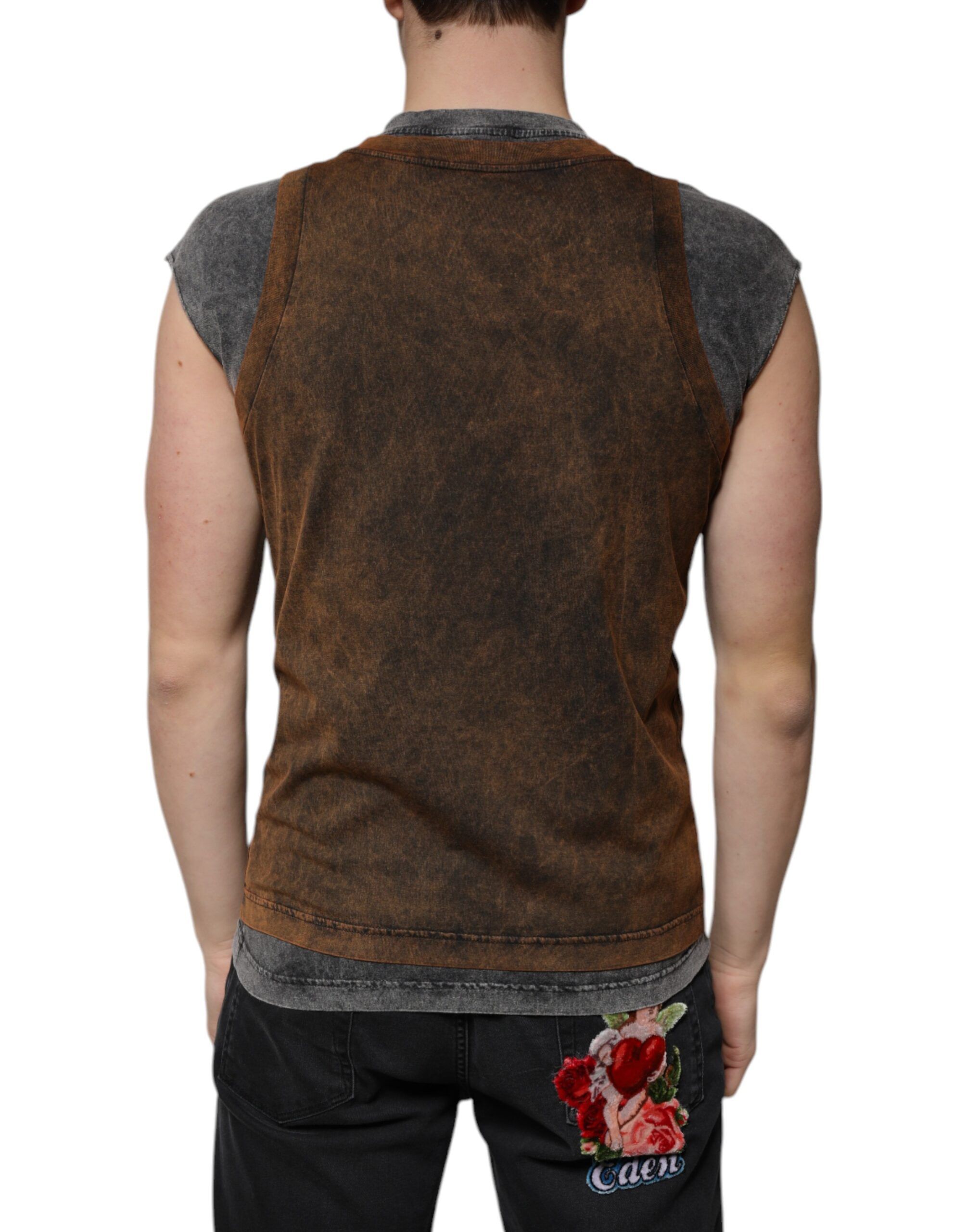 Cotton Crew Neck Sleeveless Men's T-shirt - Dolce & Gabbana - Modalova