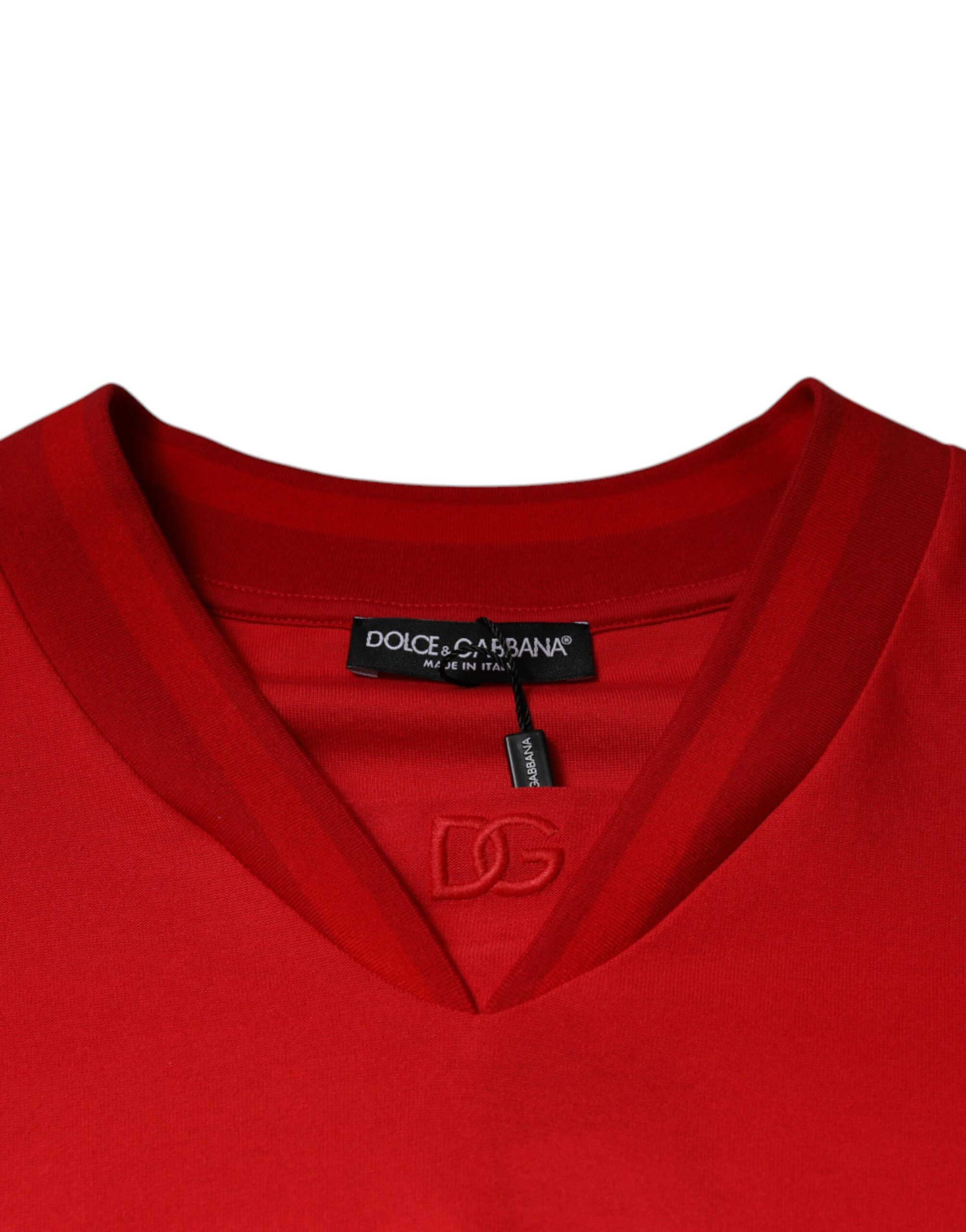 Cotton V-neck Short Sleeves Men's T-shirt - Dolce & Gabbana - Modalova