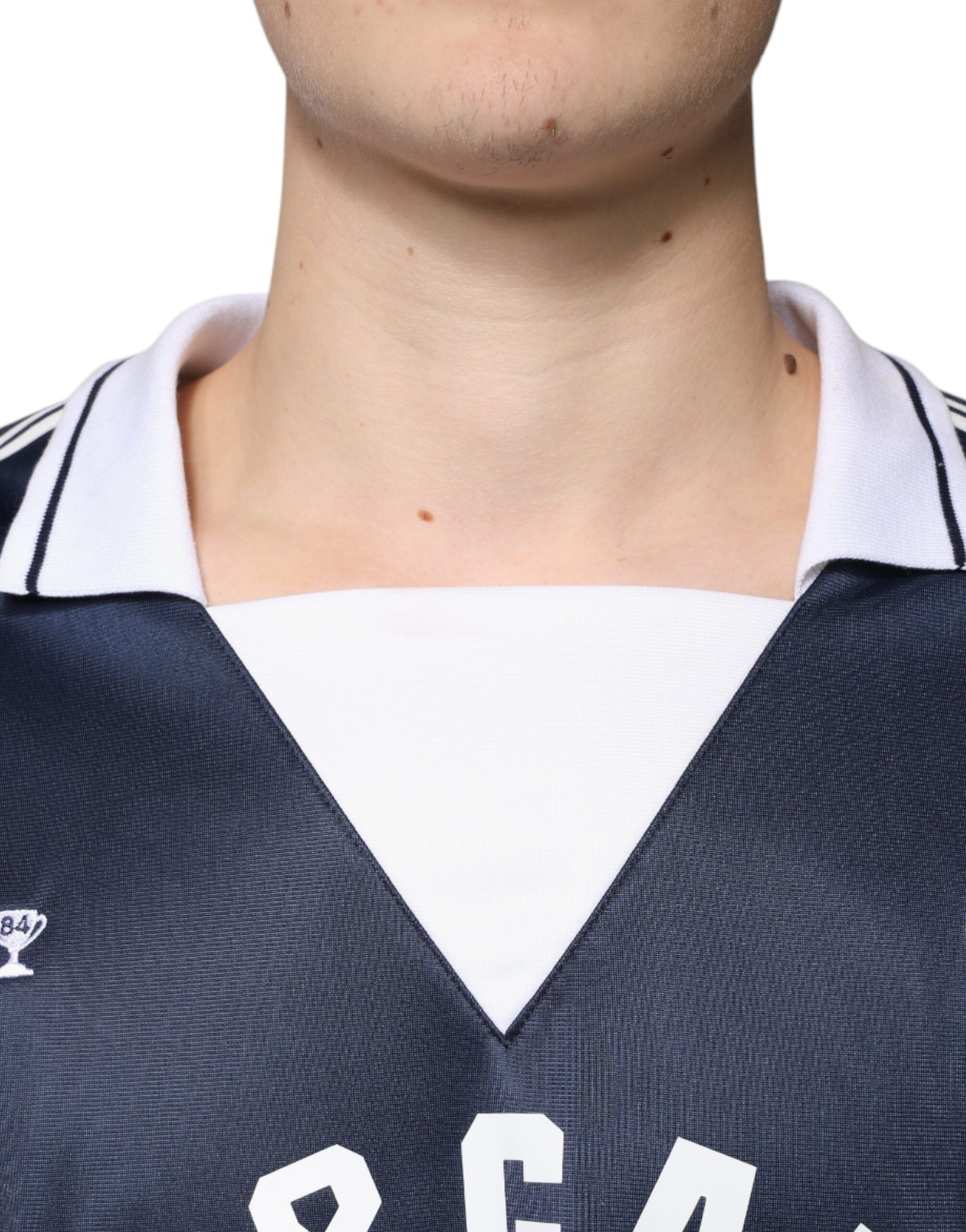 Blue White Milano Long Sleeve Jersey Men's T-shirt - Dolce & Gabbana - Modalova