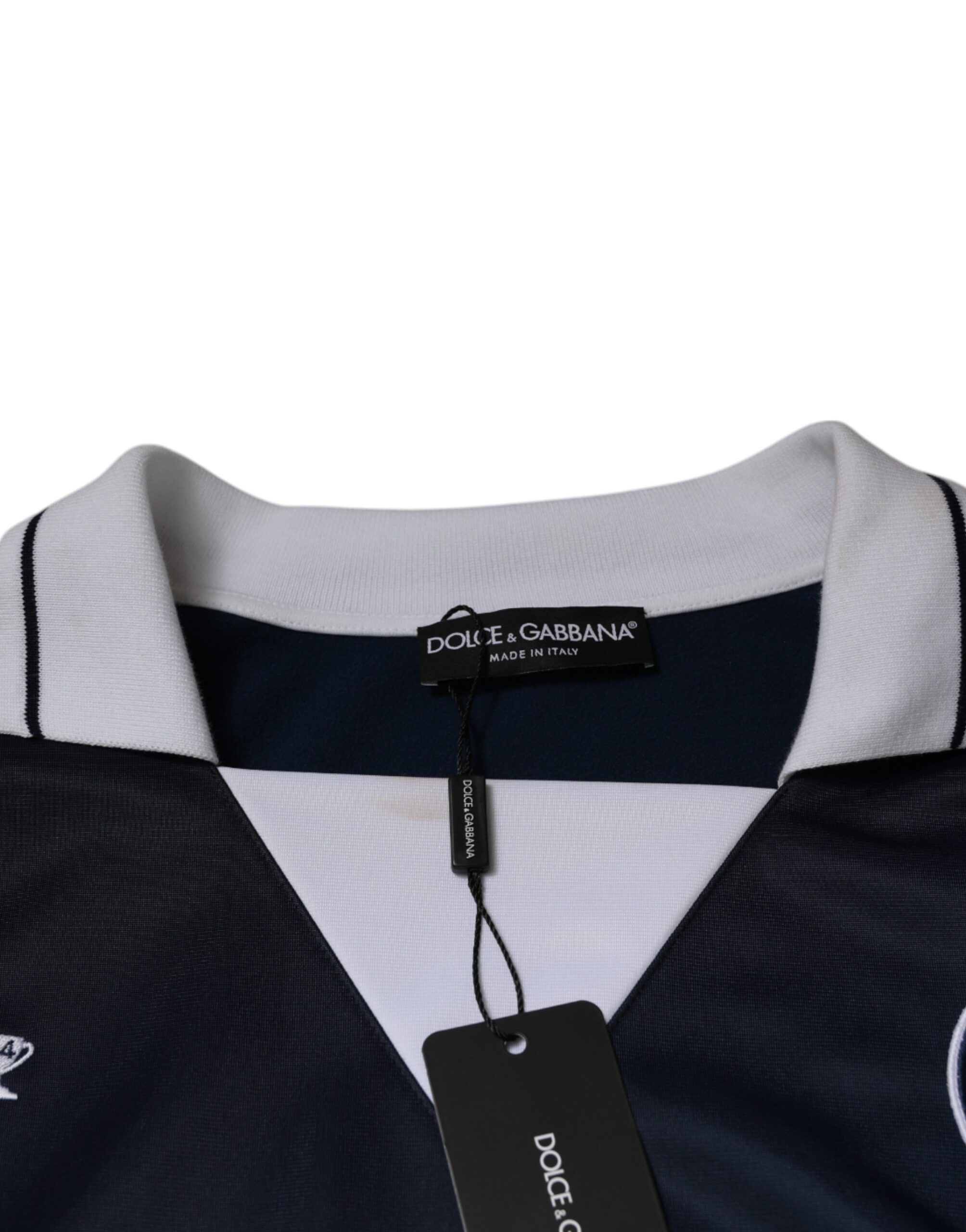Blue White Milano Long Sleeve Jersey Men's T-shirt - Dolce & Gabbana - Modalova