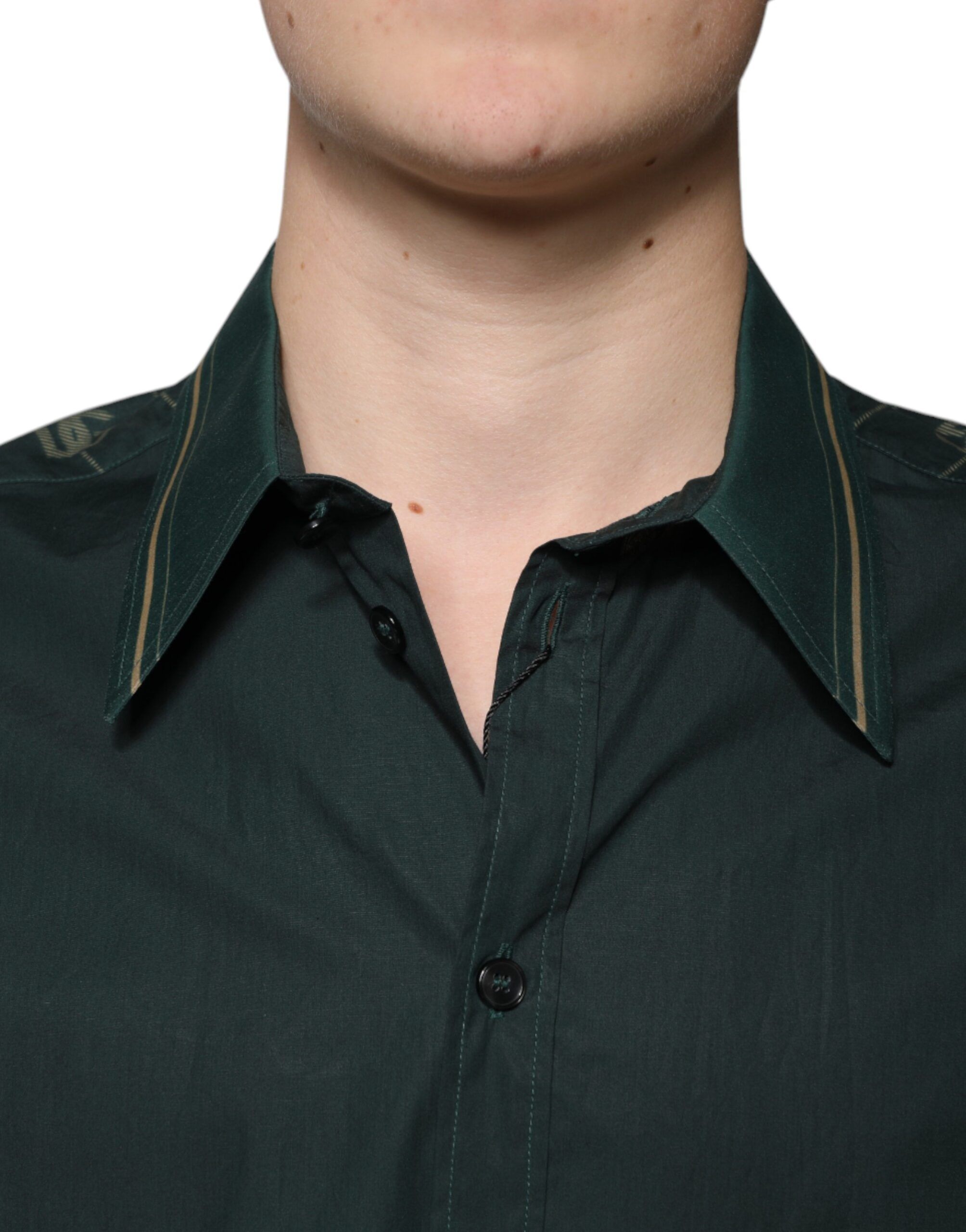 Green Logo Long Sleeve MARTINI Casual Men's Shirt - Dolce & Gabbana - Modalova