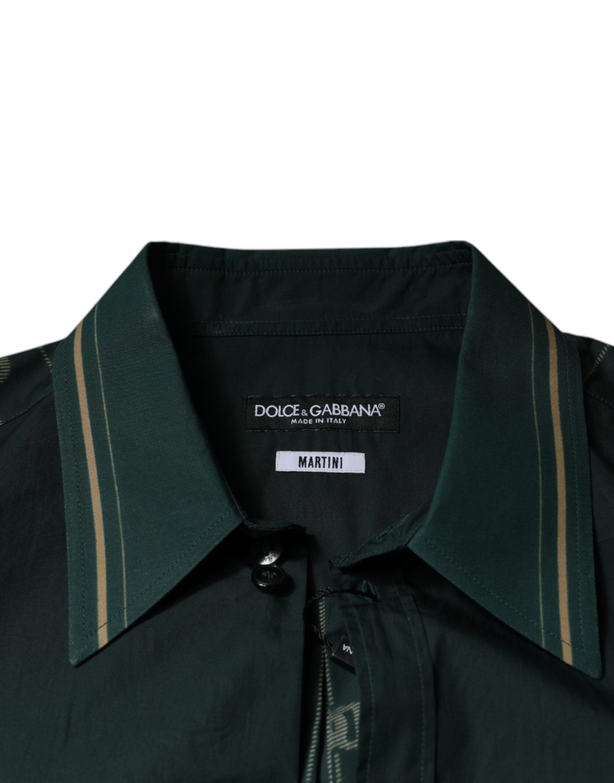 Green Logo Long Sleeve MARTINI Casual Men's Shirt - Dolce & Gabbana - Modalova
