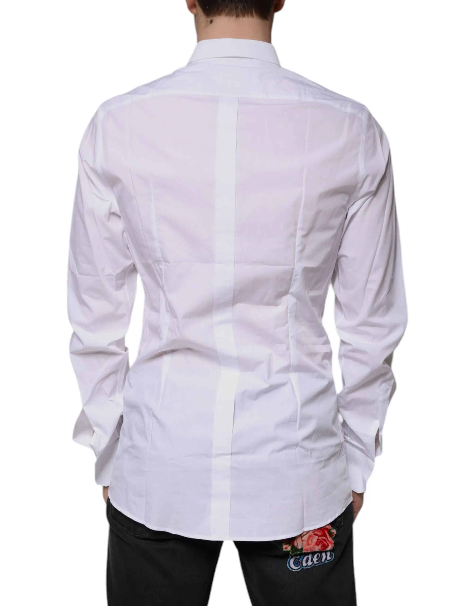 Cotton Logo Formal Men GOLD Dress Men's Shirt - Dolce & Gabbana - Modalova