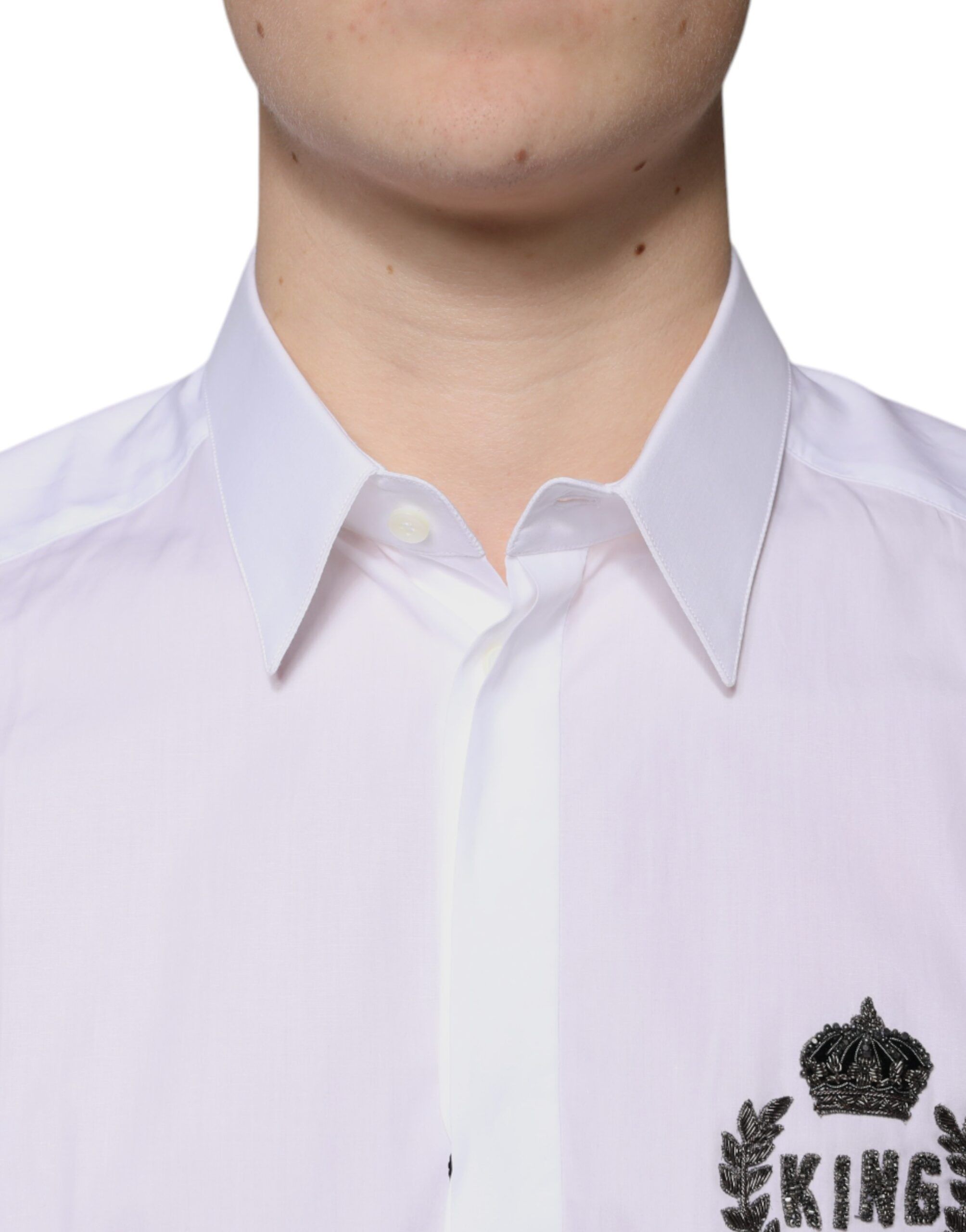 Cotton Logo Formal Men GOLD Dress Men's Shirt - Dolce & Gabbana - Modalova