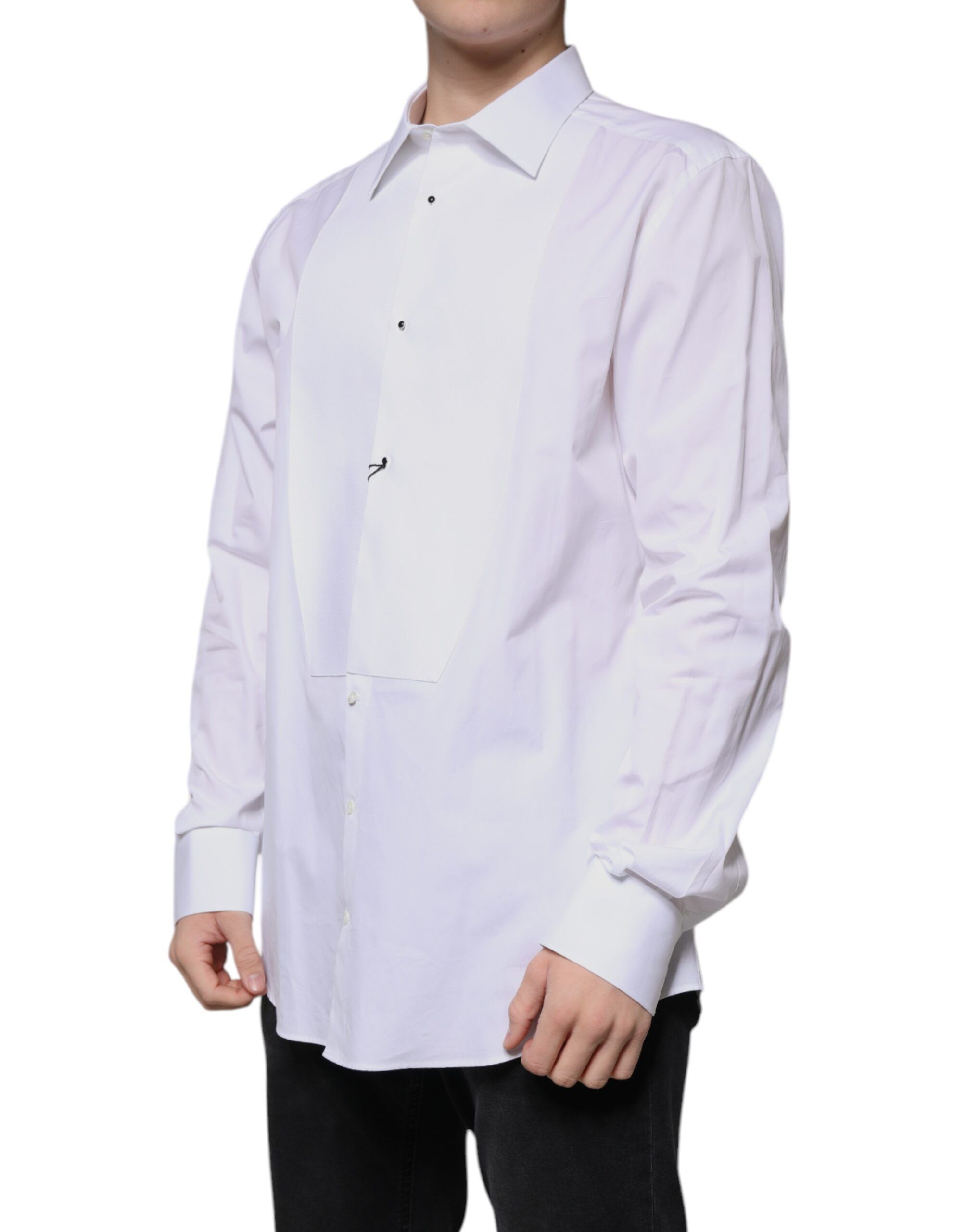 Bib Cotton Poplin GOLD Formal Men's Shirt - Dolce & Gabbana - Modalova