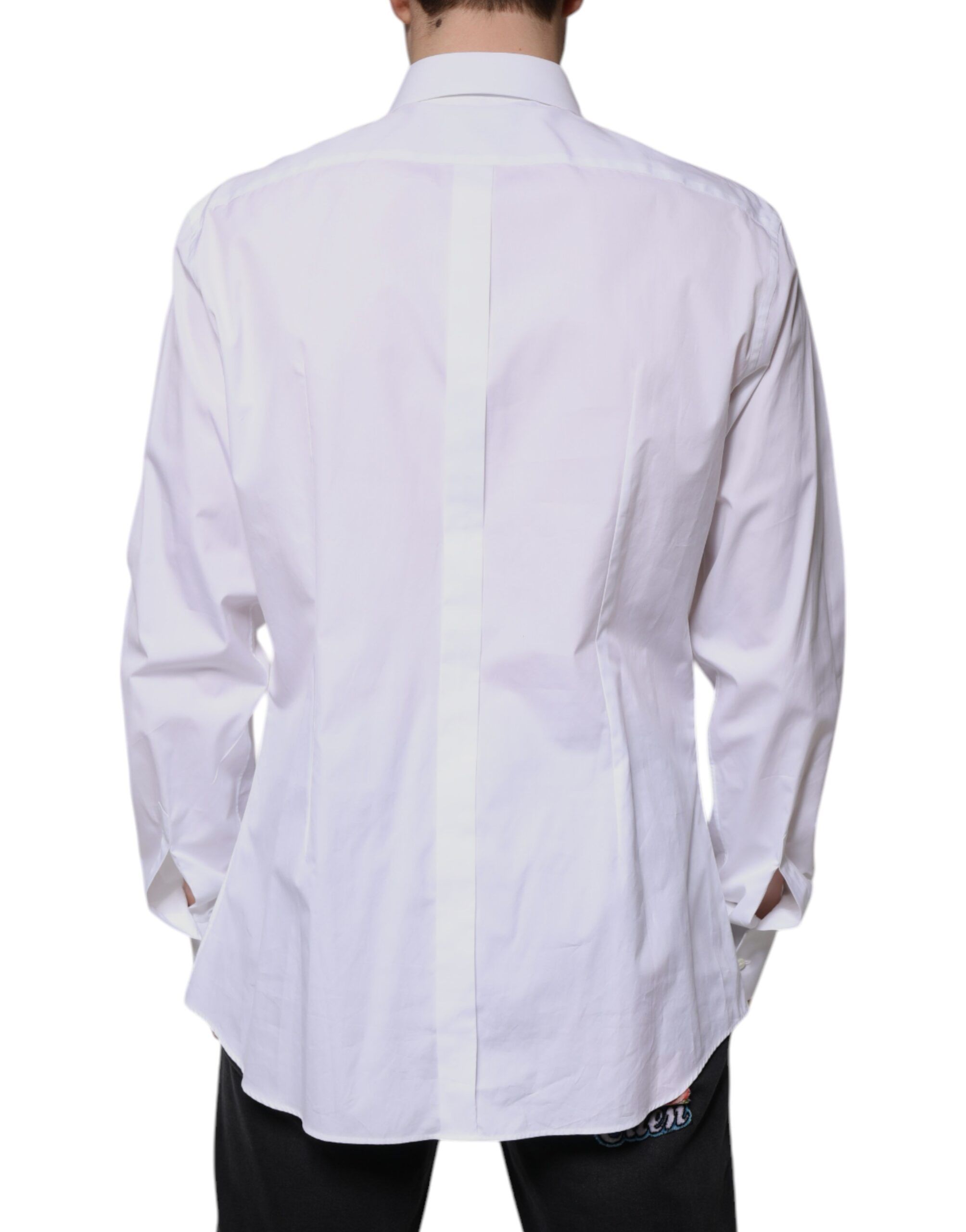 Bib Cotton Poplin GOLD Formal Men's Shirt - Dolce & Gabbana - Modalova