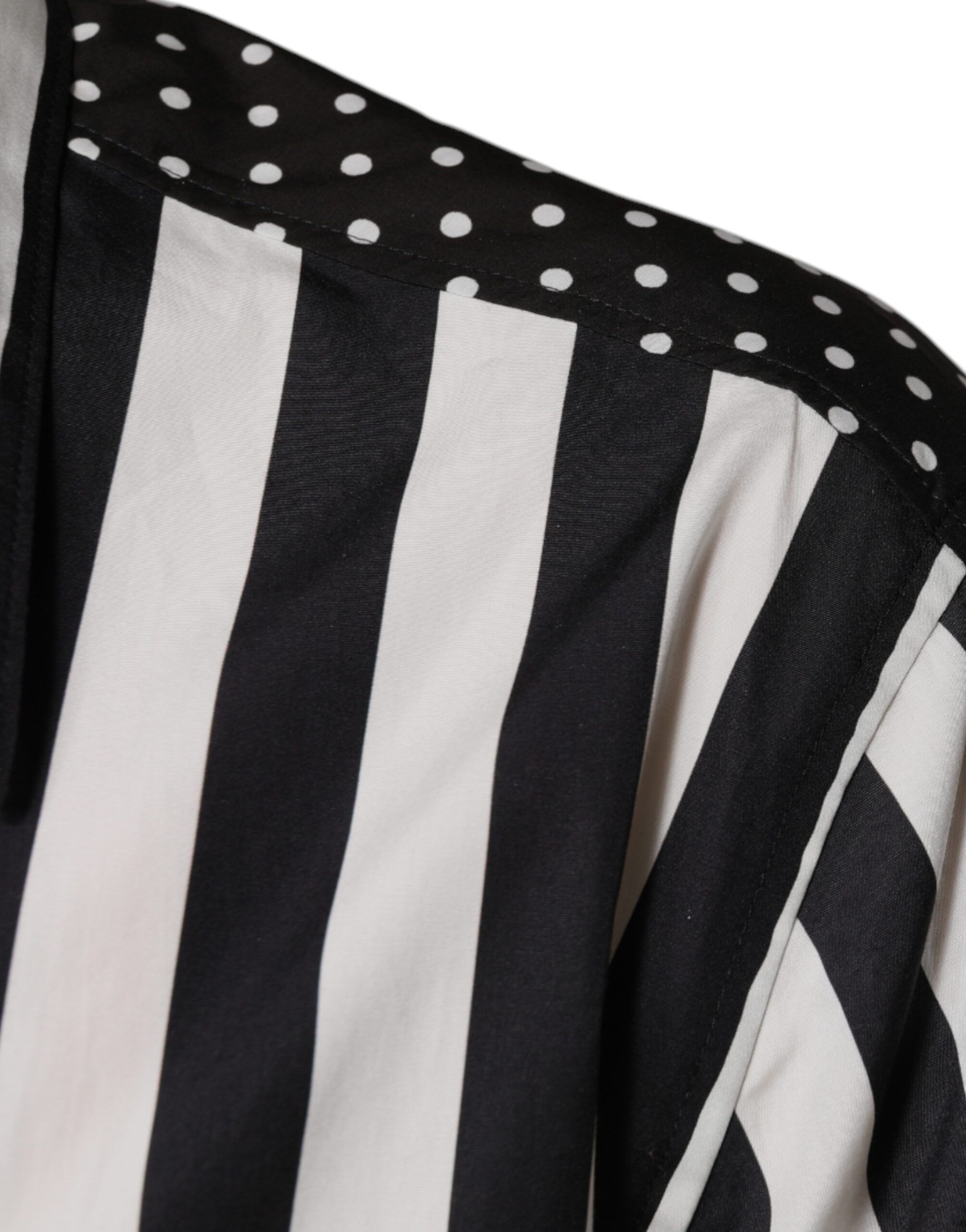 Black White Striped Button Down Casual Men's Shirt - Dolce & Gabbana - Modalova