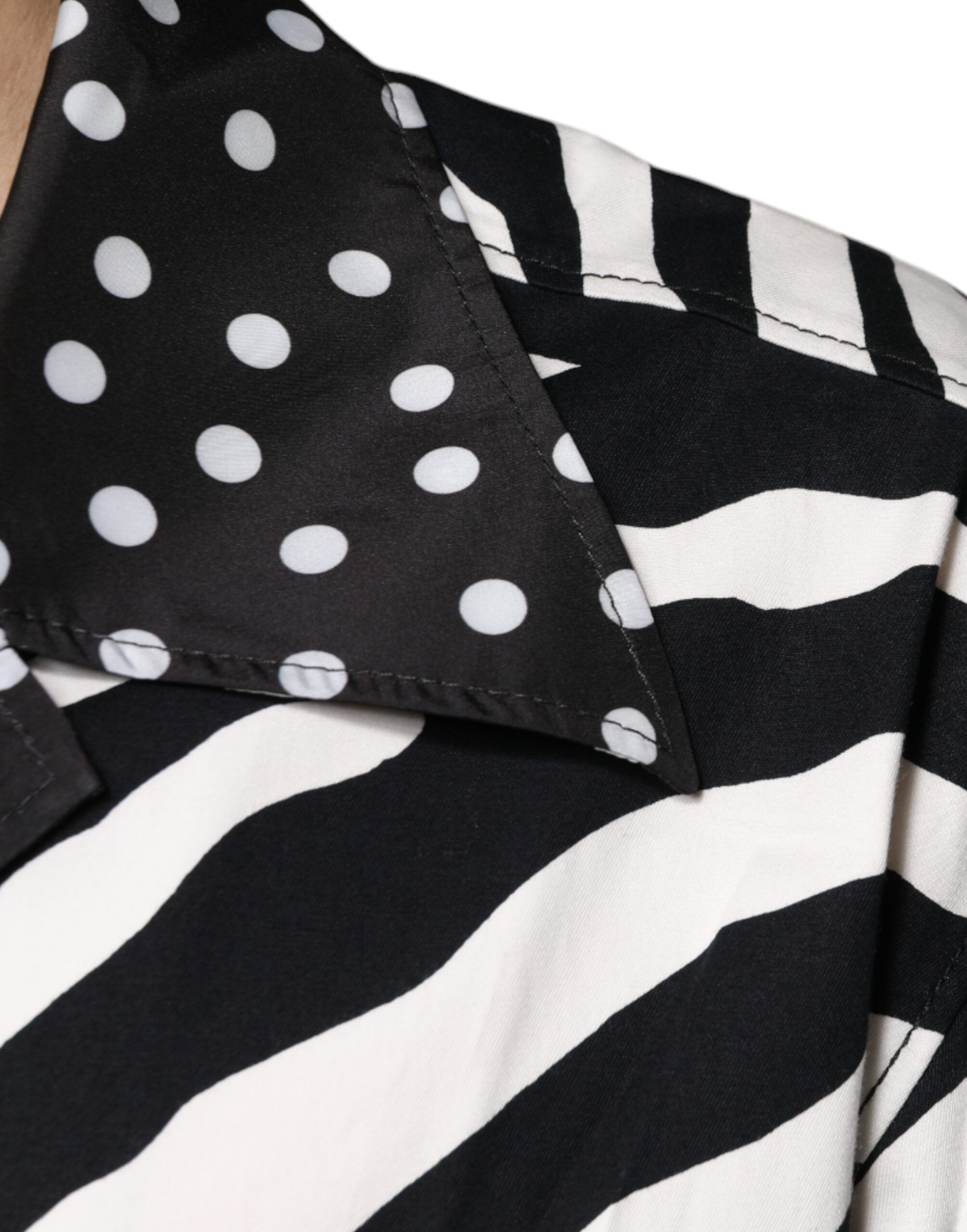 Black White Zebra Button Down Oversize Men's Shirt - Dolce & Gabbana - Modalova