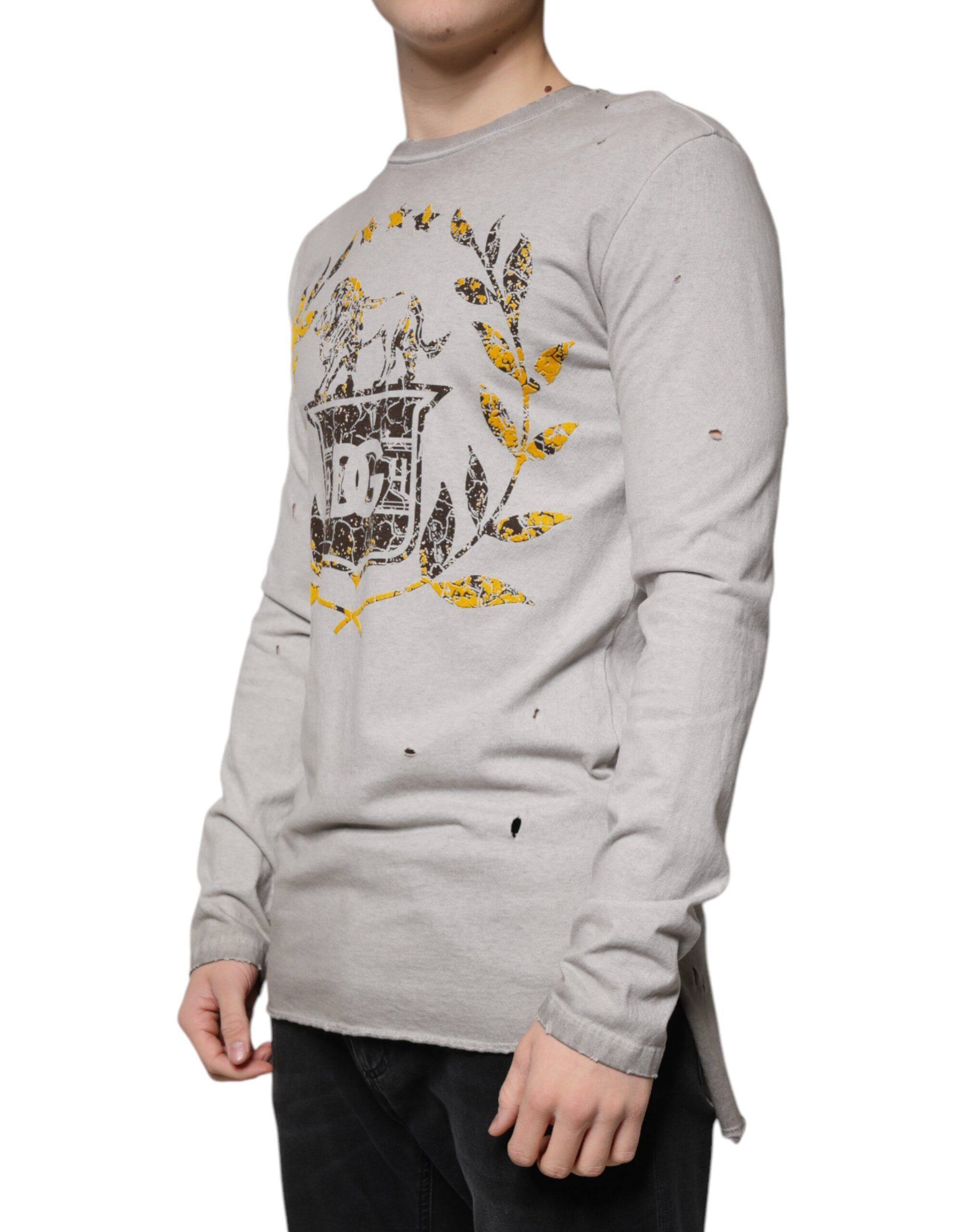 Printed Cotton Crewneck Pullover Men's Sweater - Dolce & Gabbana - Modalova