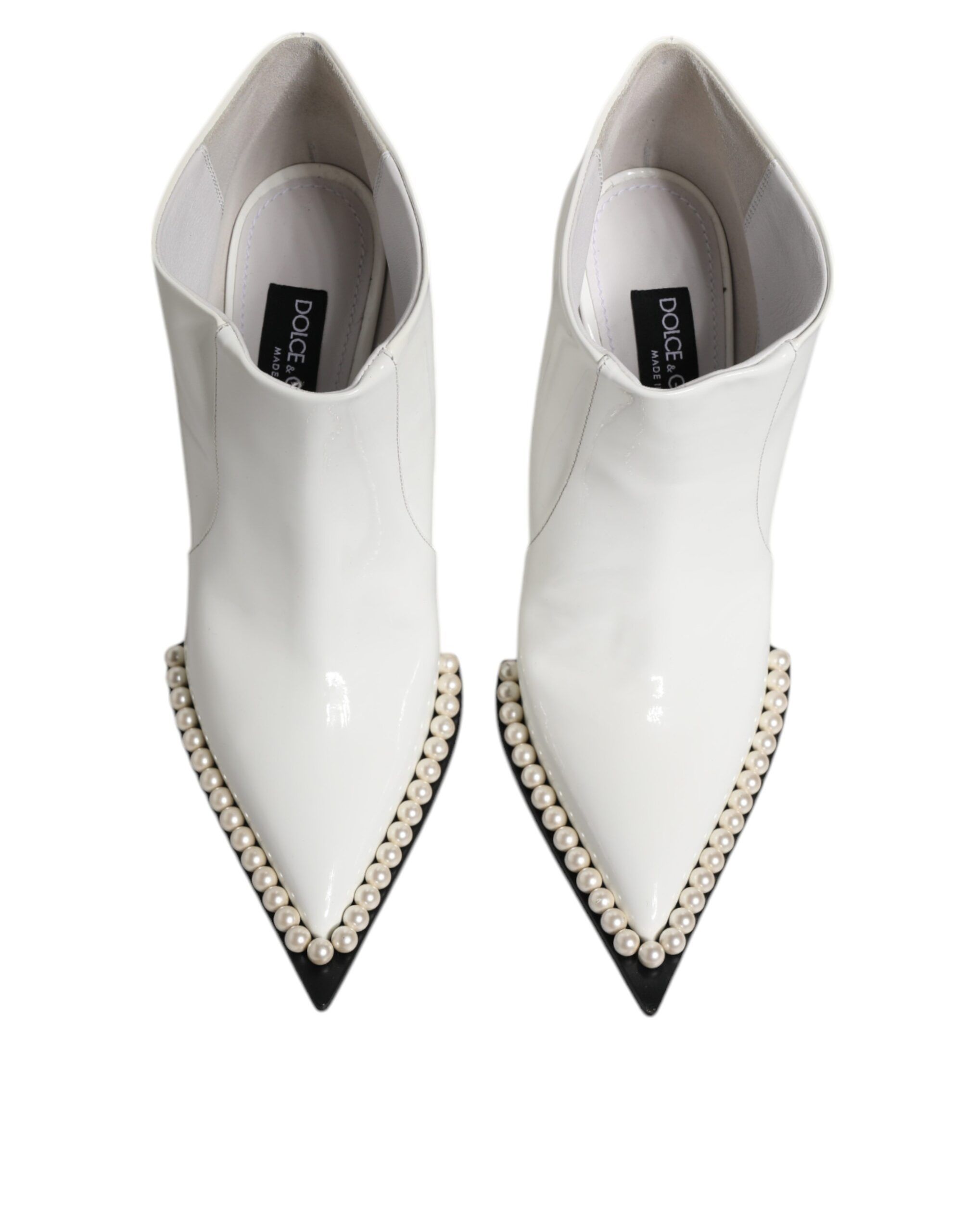 Faux Pearl Leather Pointed Toe Ankle Boot Women's Shoes (Pre-Owned) - Dolce & Gabbana - Modalova