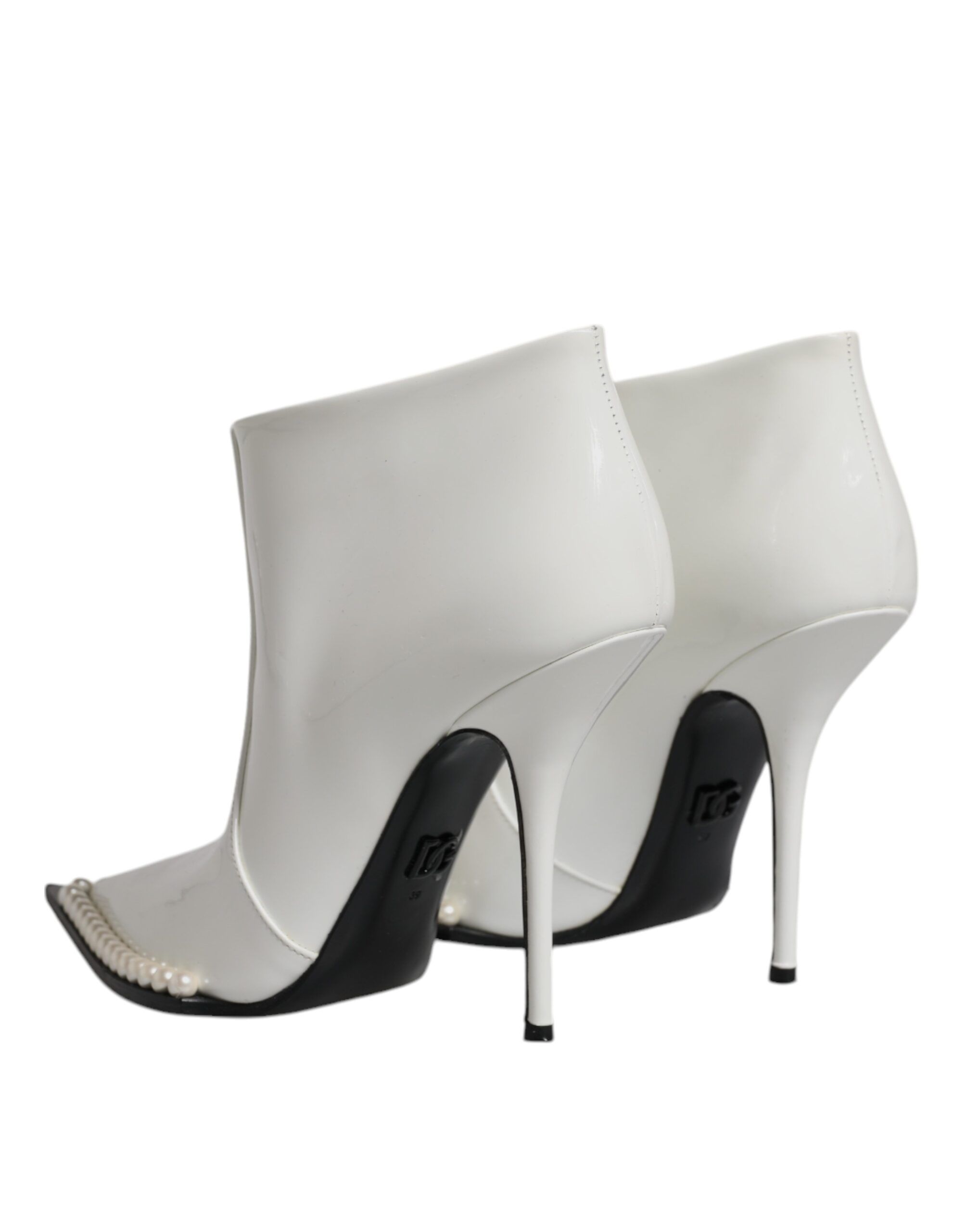 Faux Pearl Leather Pointed Toe Ankle Boot Women's Shoes (Pre-Owned) - Dolce & Gabbana - Modalova