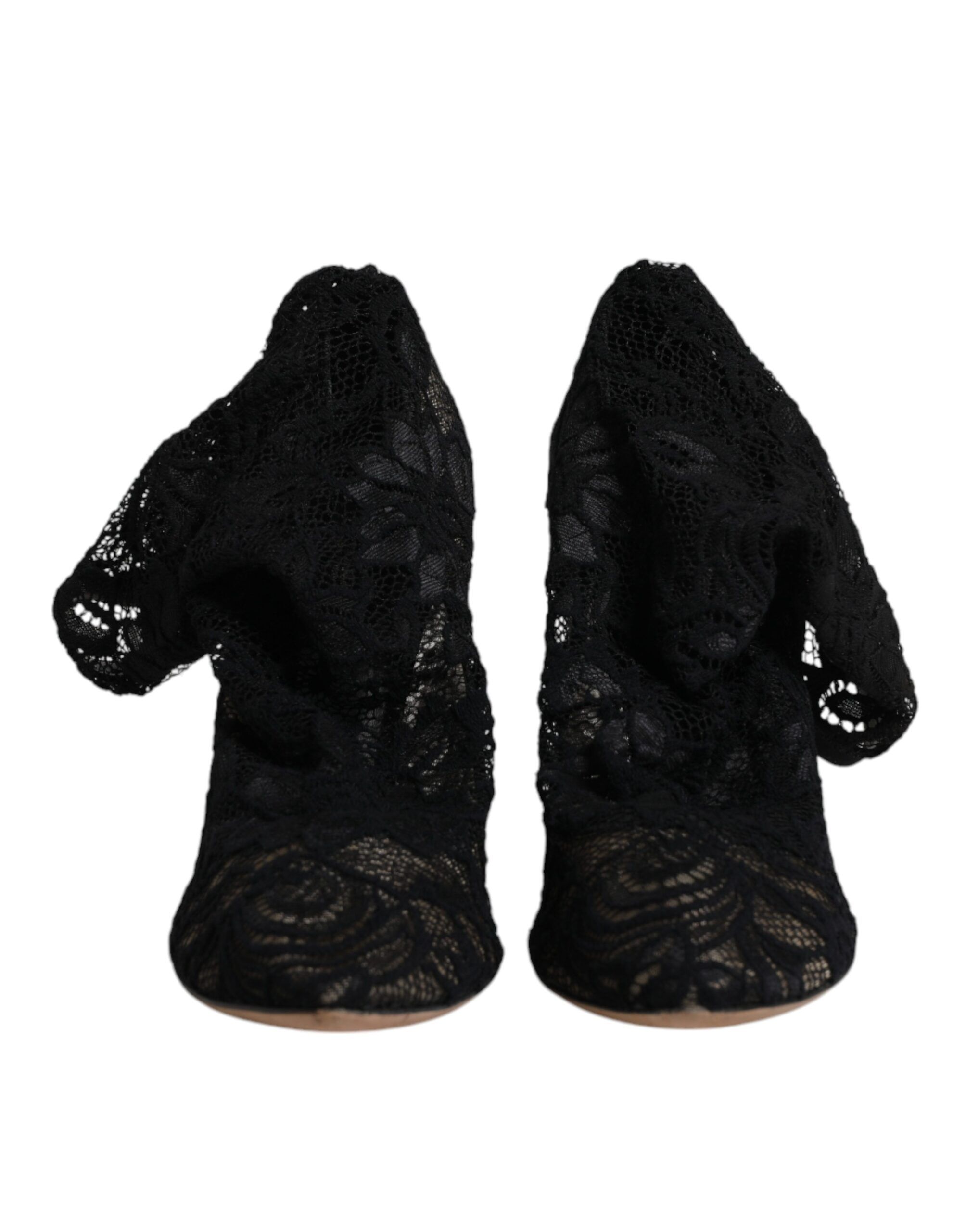 Lace Stretch Heels Mid Calf Boots Women's Shoes (Pre-Owned) - Dolce & Gabbana - Modalova