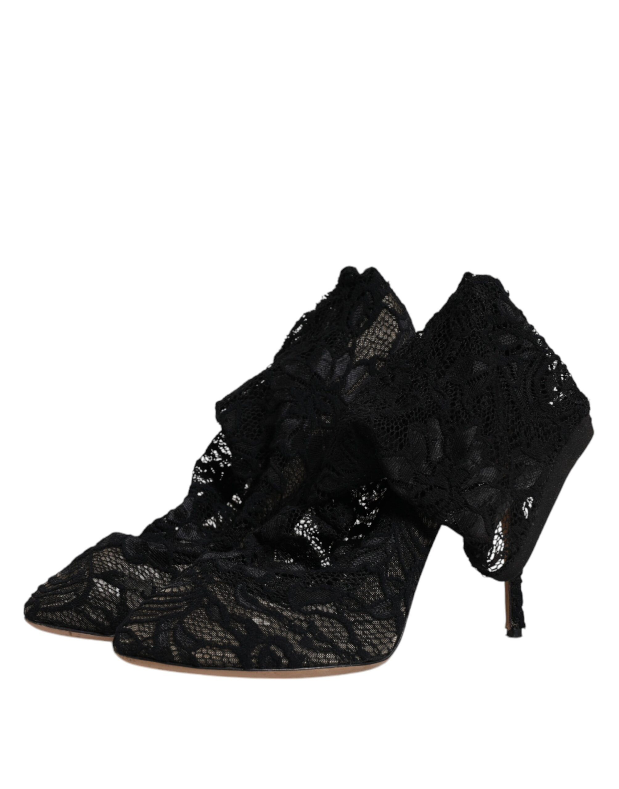 Lace Stretch Heels Mid Calf Boots Women's Shoes (Pre-Owned) - Dolce & Gabbana - Modalova