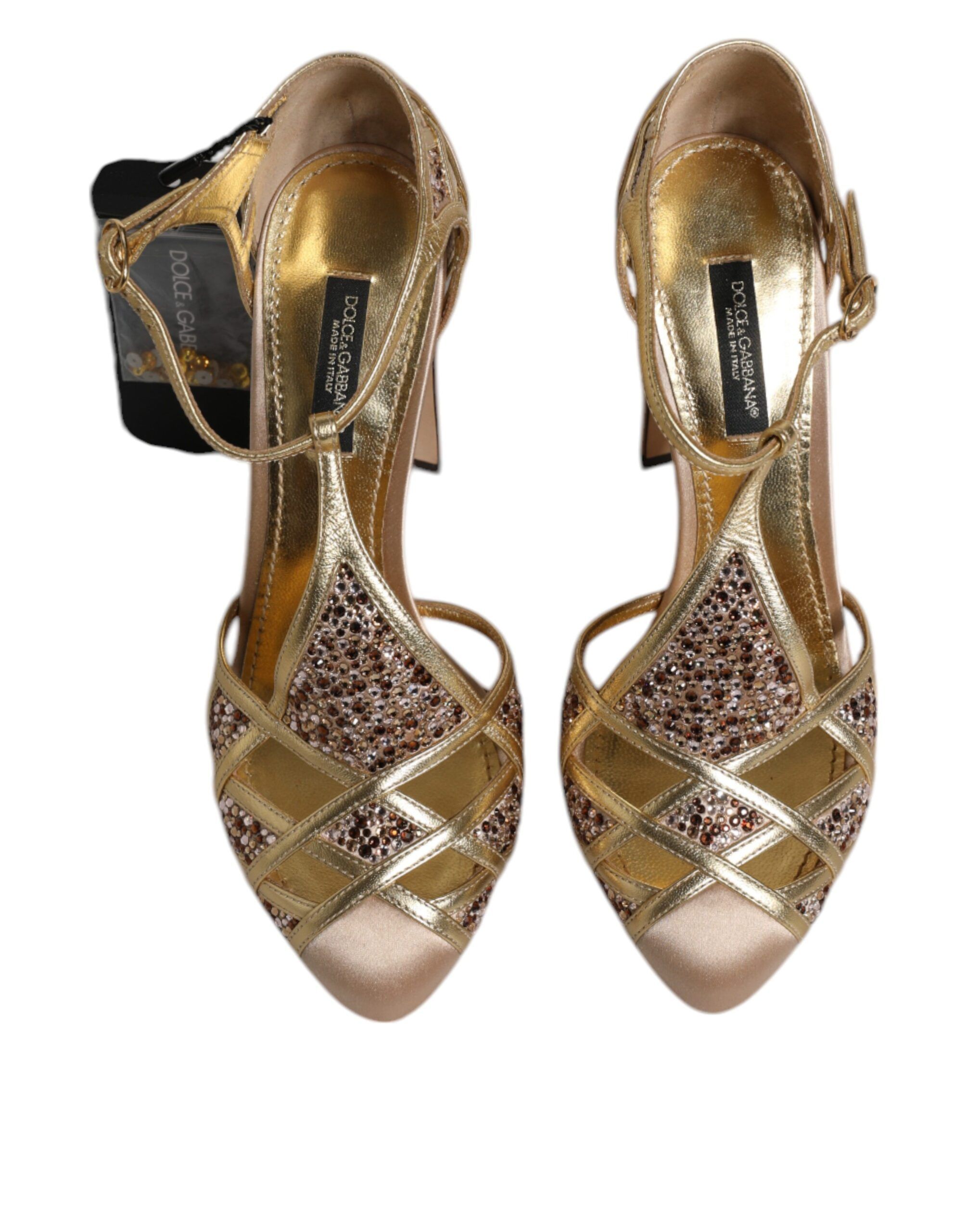 Crystal Embellished Satin Leather Pumps Women's Shoes (Pre-Owned) - Dolce & Gabbana - Modalova