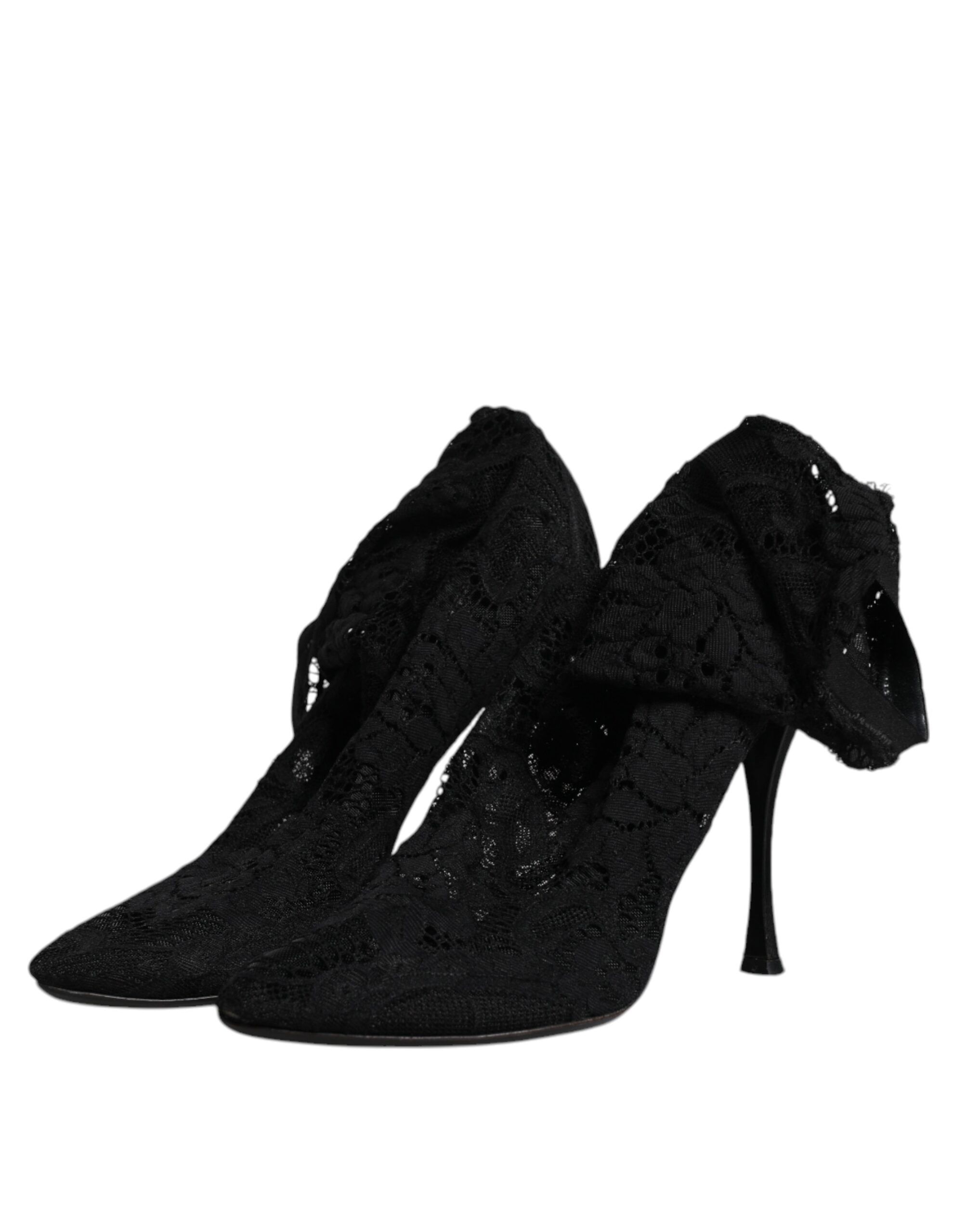 Lace Stretch Heels Mid Calf Boots Women's Shoes (Pre-Owned) - Dolce & Gabbana - Modalova