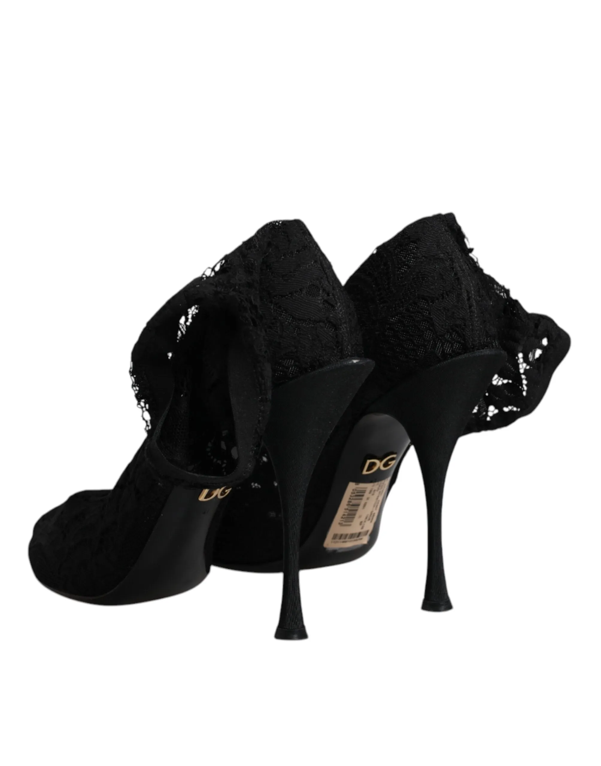 Lace Stretch Heels Mid Calf Boots Women's Shoes (Pre-Owned) - Dolce & Gabbana - Modalova