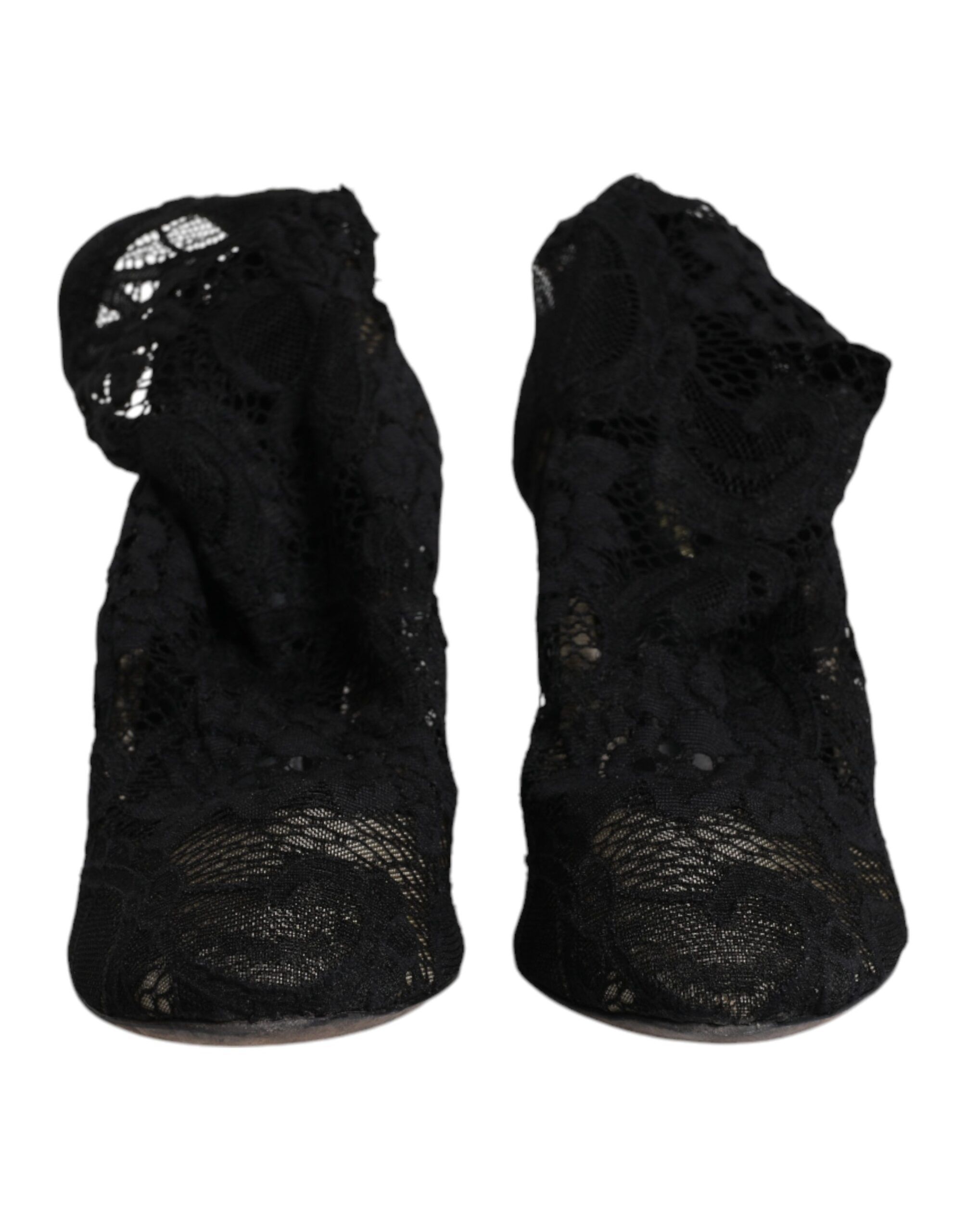 Lace Stretch Heels Mid Calf Boots Women's Shoes (Pre-Owned) - Dolce & Gabbana - Modalova