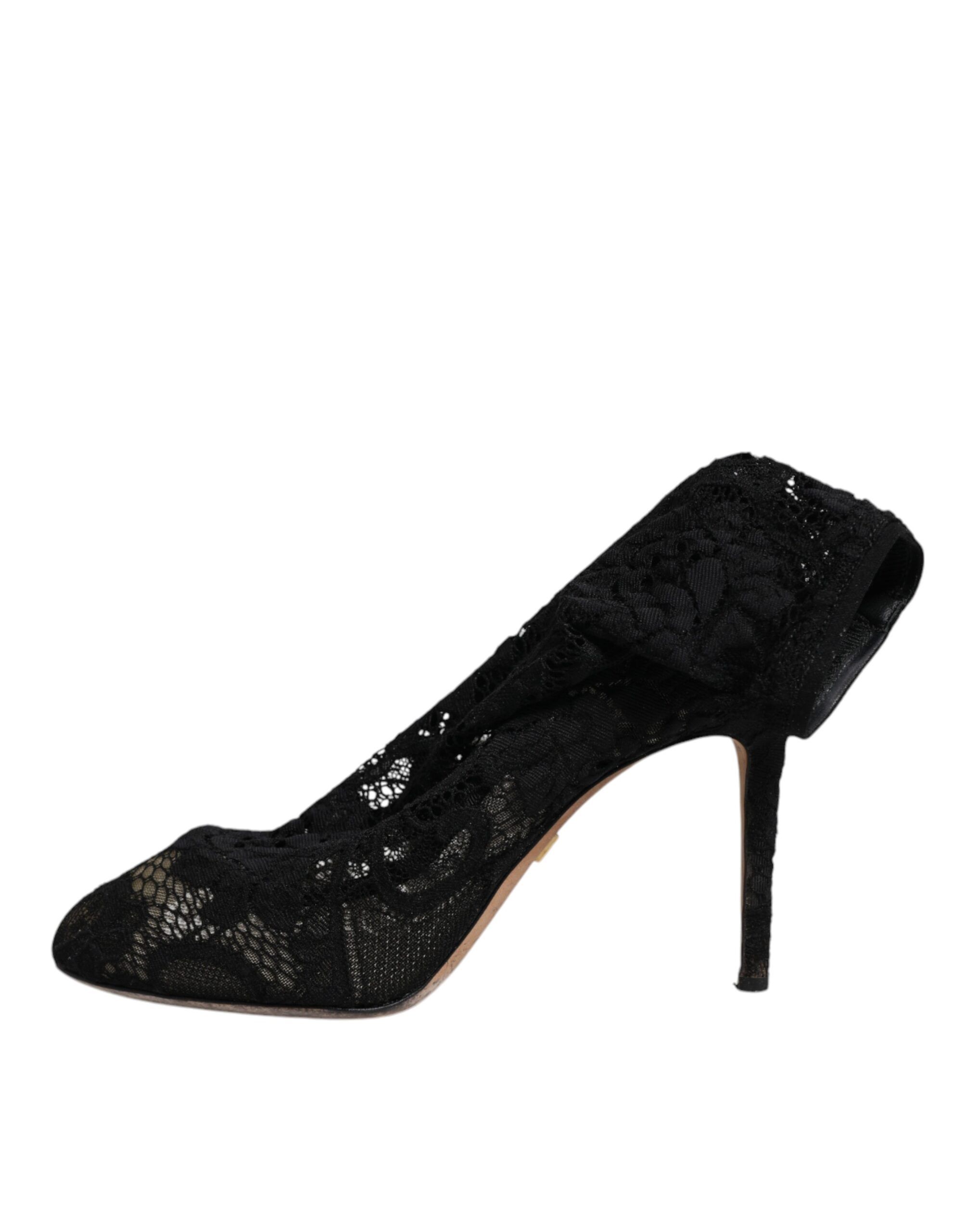 Lace Stretch Heels Mid Calf Boots Women's Shoes (Pre-Owned) - Dolce & Gabbana - Modalova