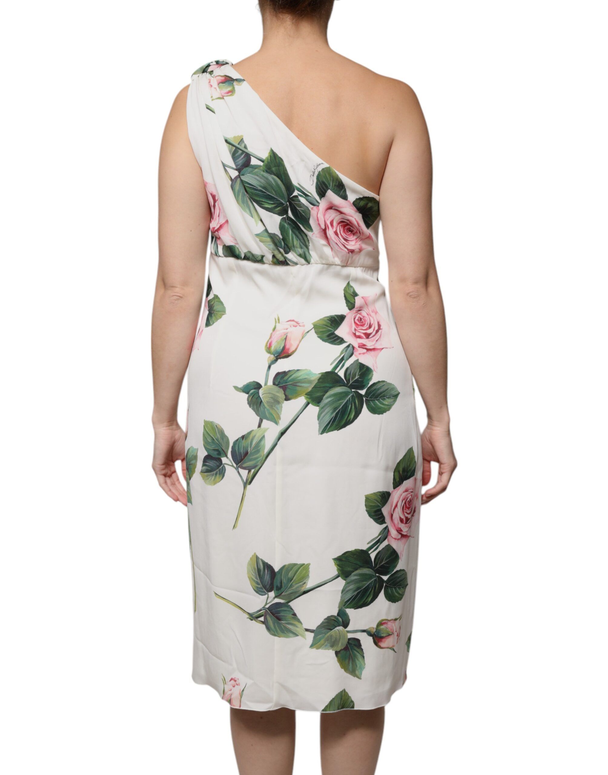 Floral Silk One Shoulder Midi Women's Dress - Dolce & Gabbana - Modalova
