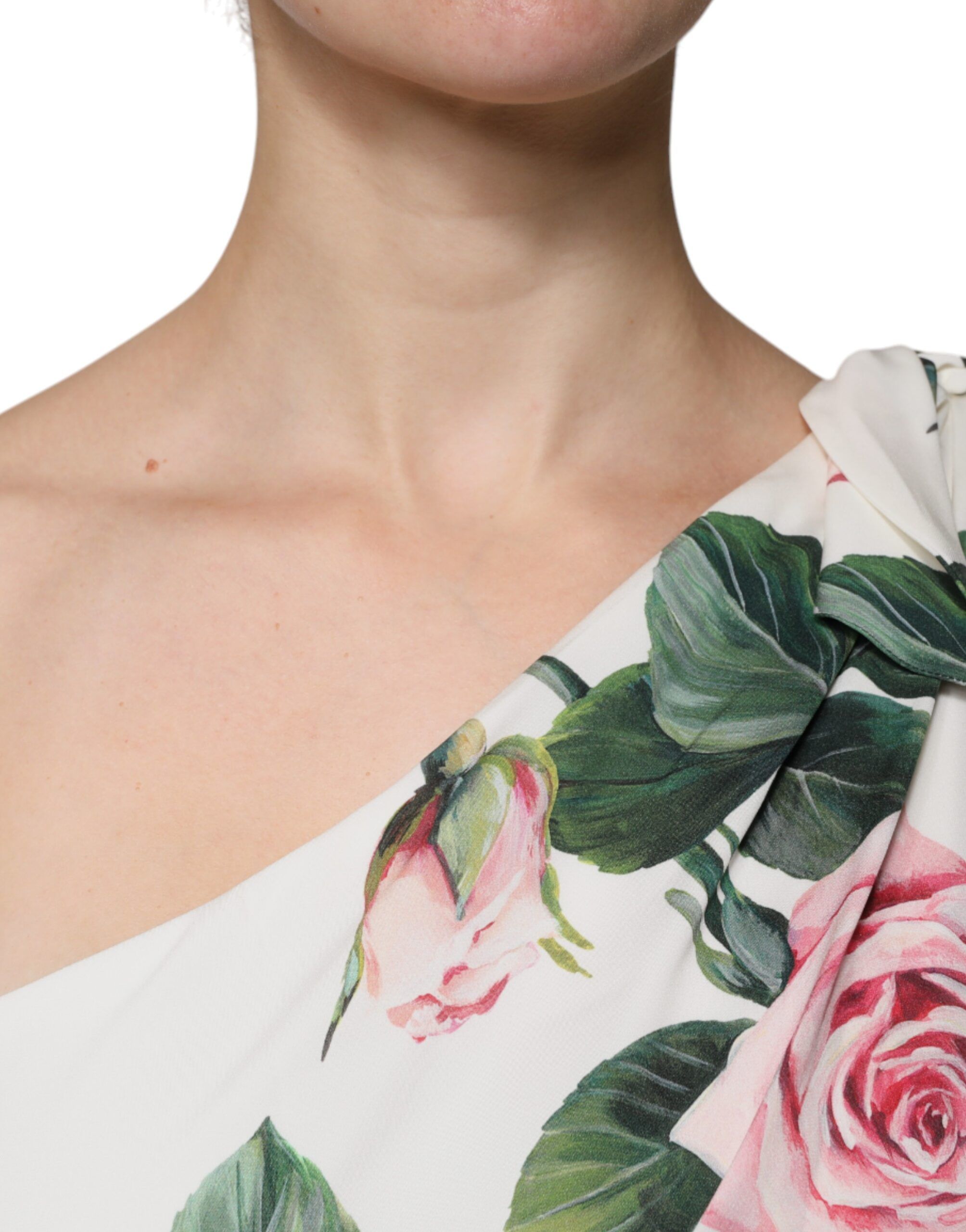 Floral Silk One Shoulder Midi Women's Dress - Dolce & Gabbana - Modalova
