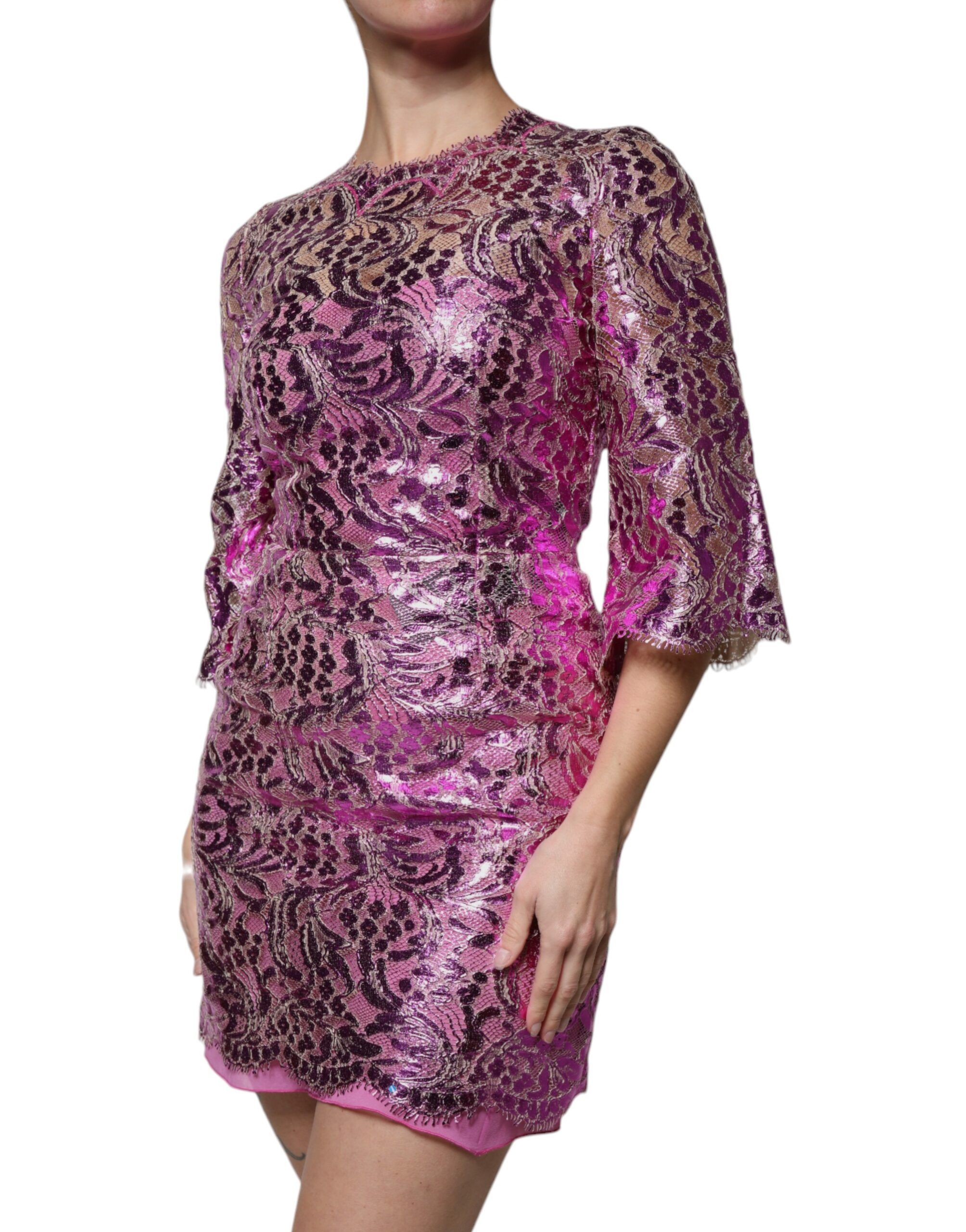 Metallic Floral Sheath Mini Women's Dress - Dolce & Gabbana - Modalova