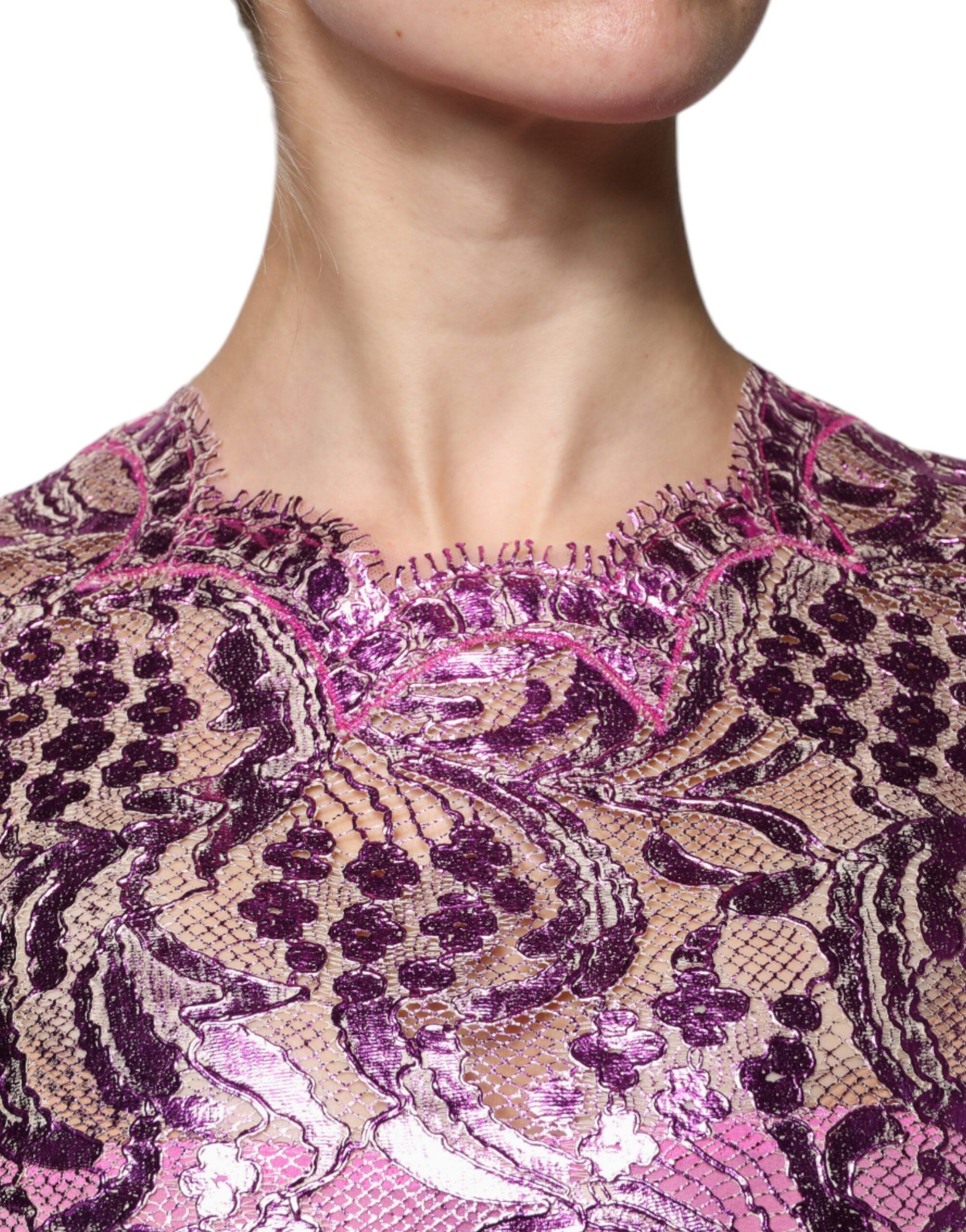 Metallic Floral Sheath Mini Women's Dress - Dolce & Gabbana - Modalova