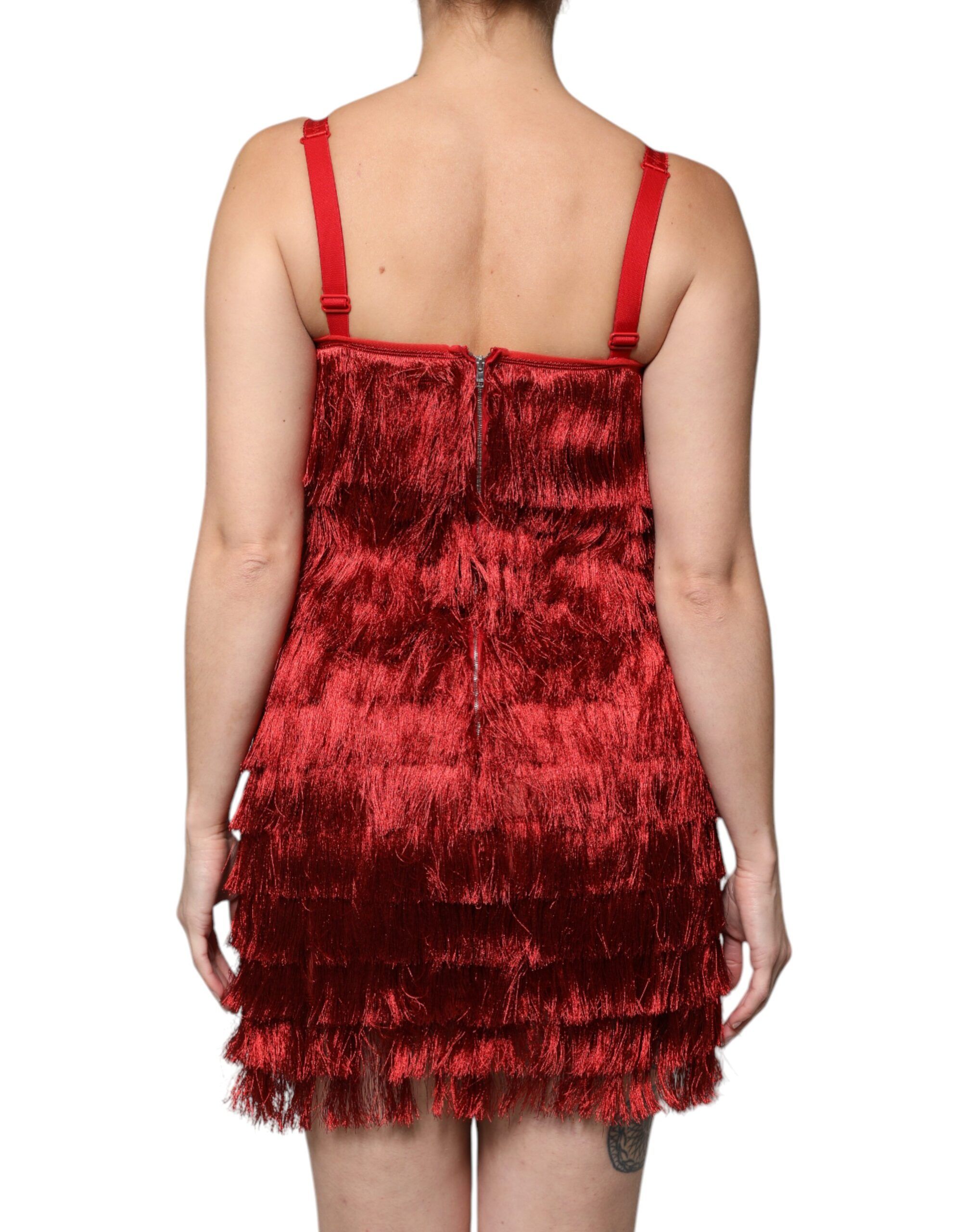 Lace Tassel Sleeveless Sheath Mini Women's Dress - Dolce & Gabbana - Modalova