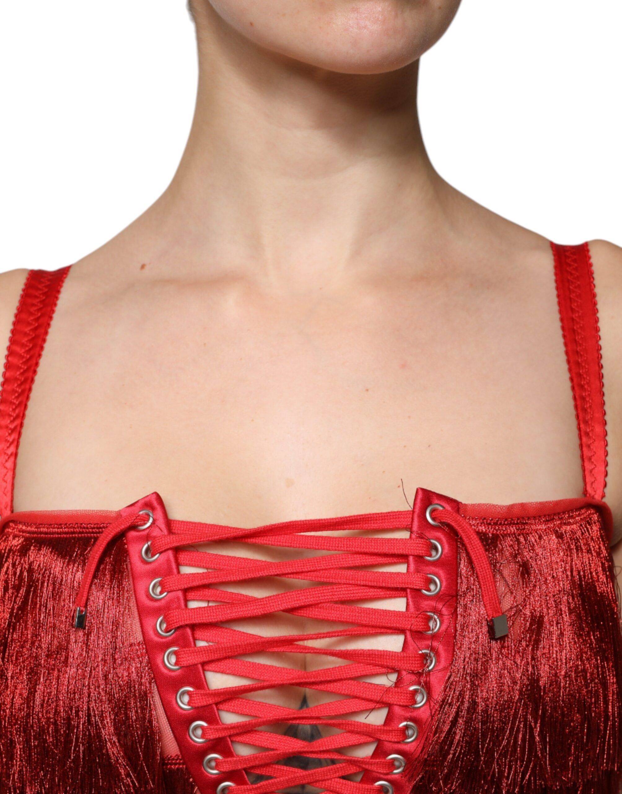 Lace Tassel Sleeveless Sheath Mini Women's Dress - Dolce & Gabbana - Modalova