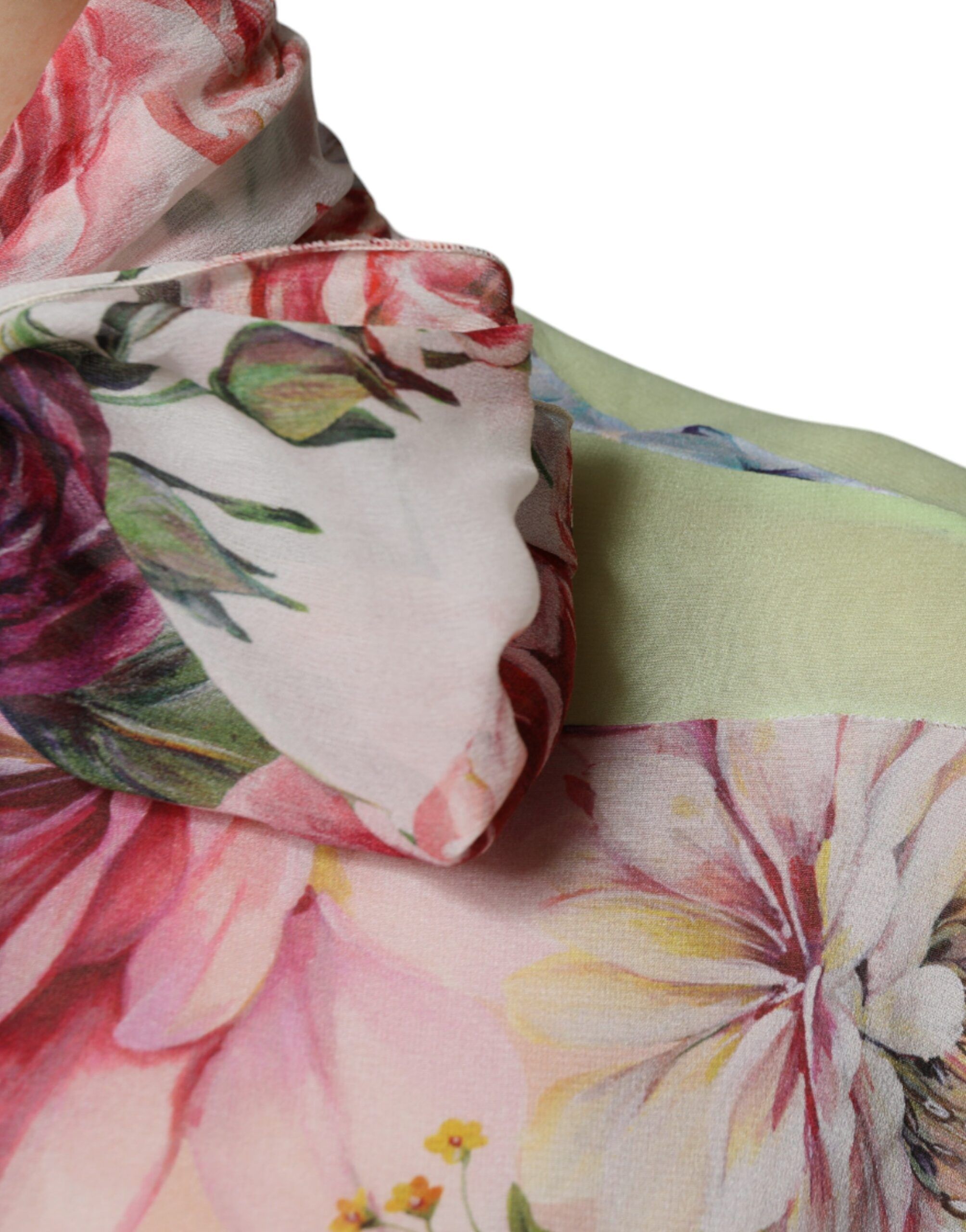 Floral Patchwork Ascot Collar Women's Top - Dolce & Gabbana - Modalova