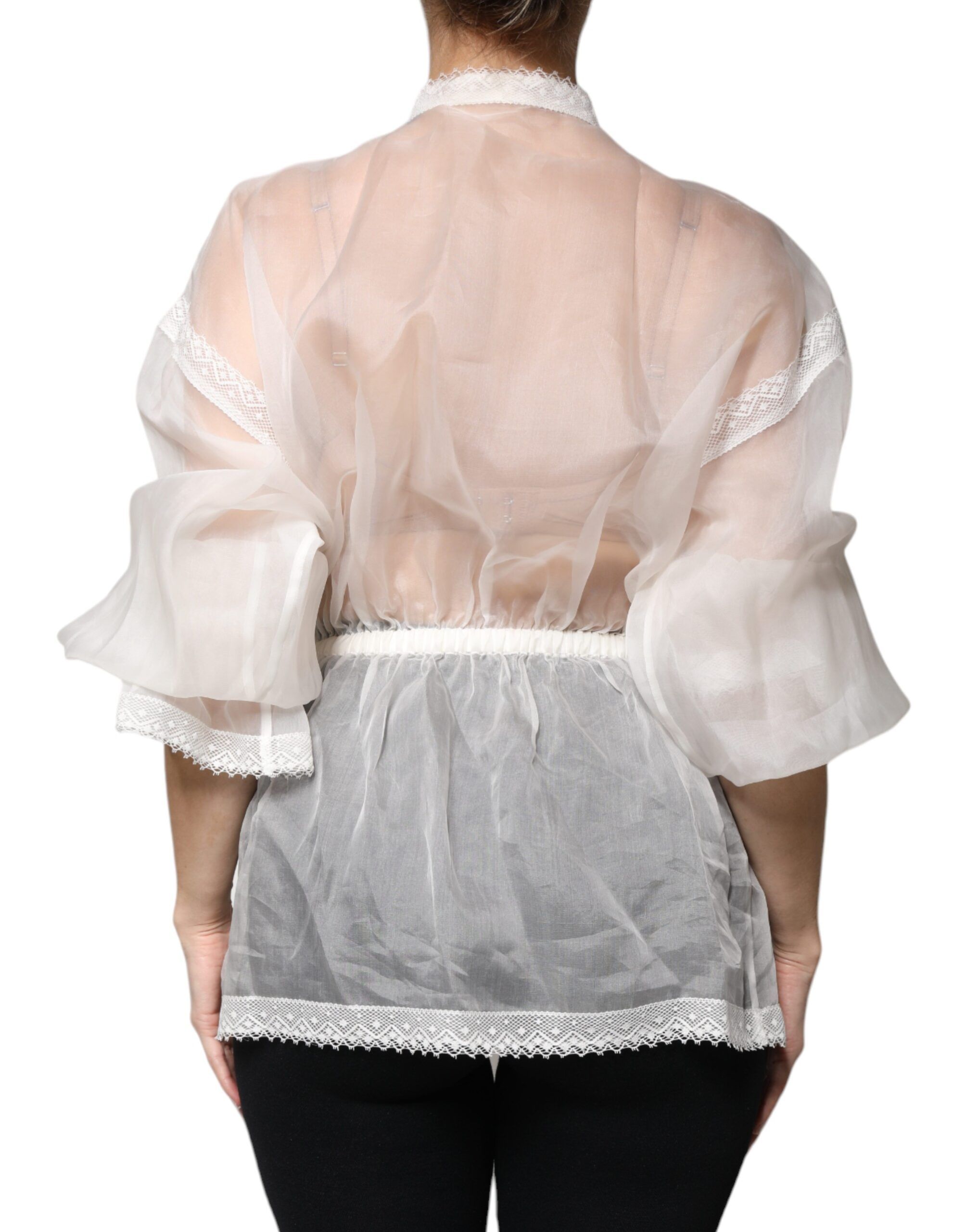 Ascot Collar Long Sleeves Blouse Women's Top - Dolce & Gabbana - Modalova