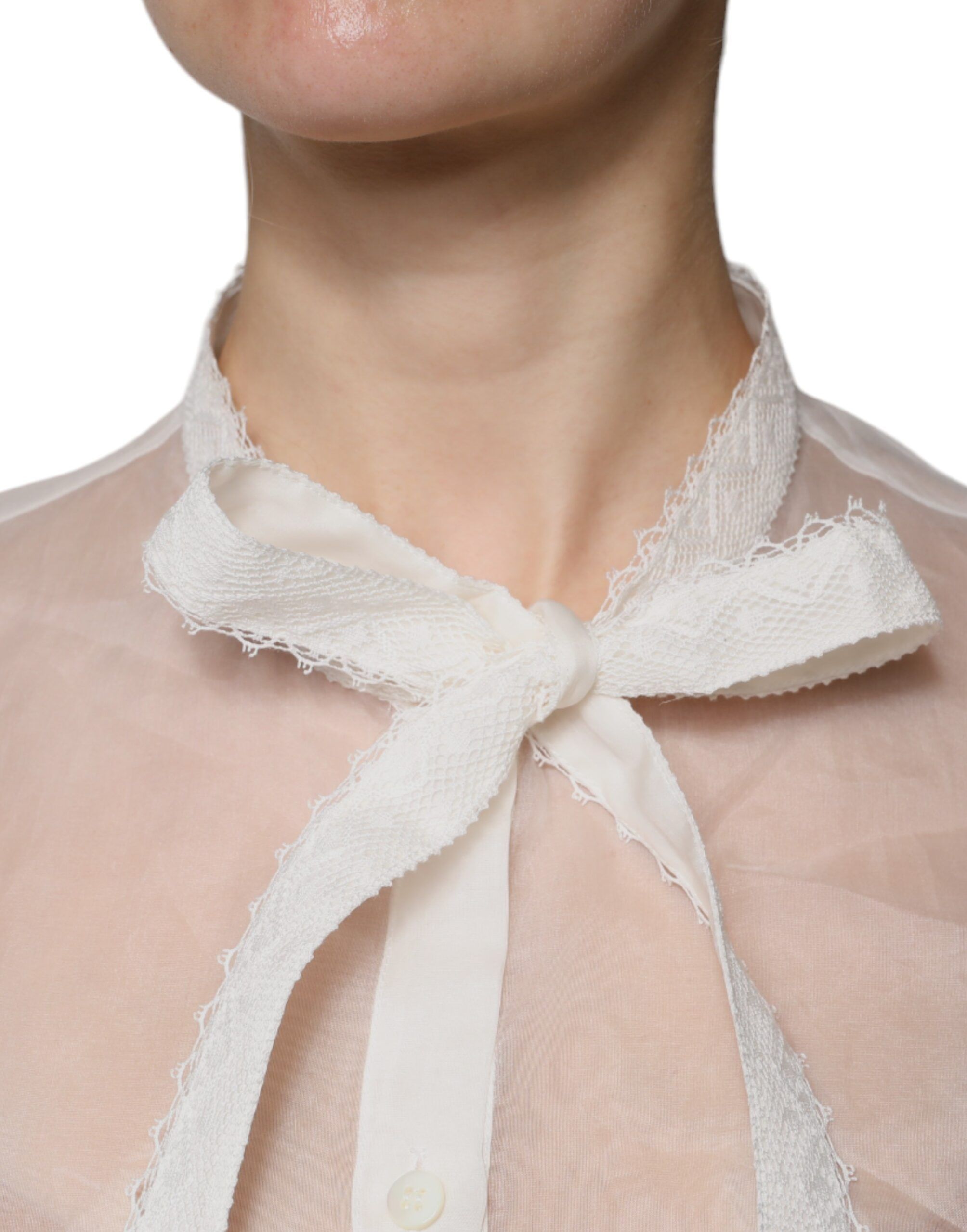 Ascot Collar Long Sleeves Blouse Women's Top - Dolce & Gabbana - Modalova