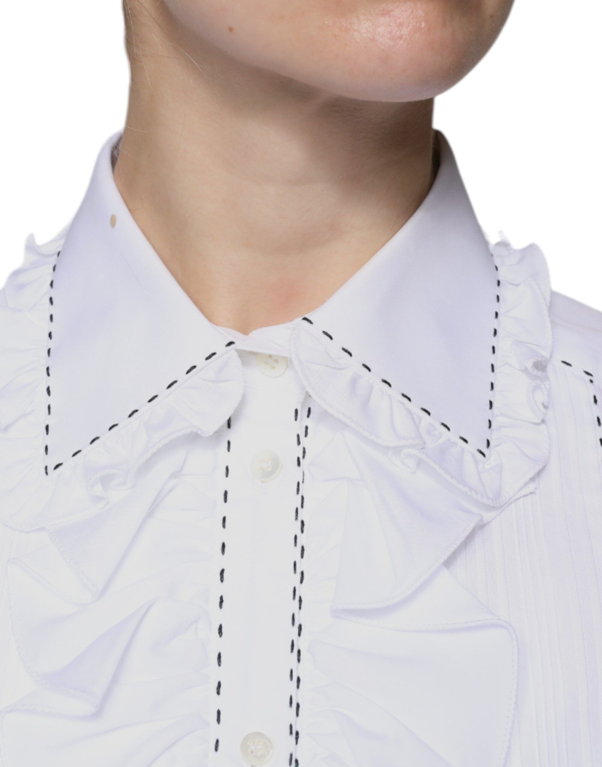 Cotton Long Sleeves Ruffle Collar Women's Top (Pre-Owned) - Dolce & Gabbana - Modalova