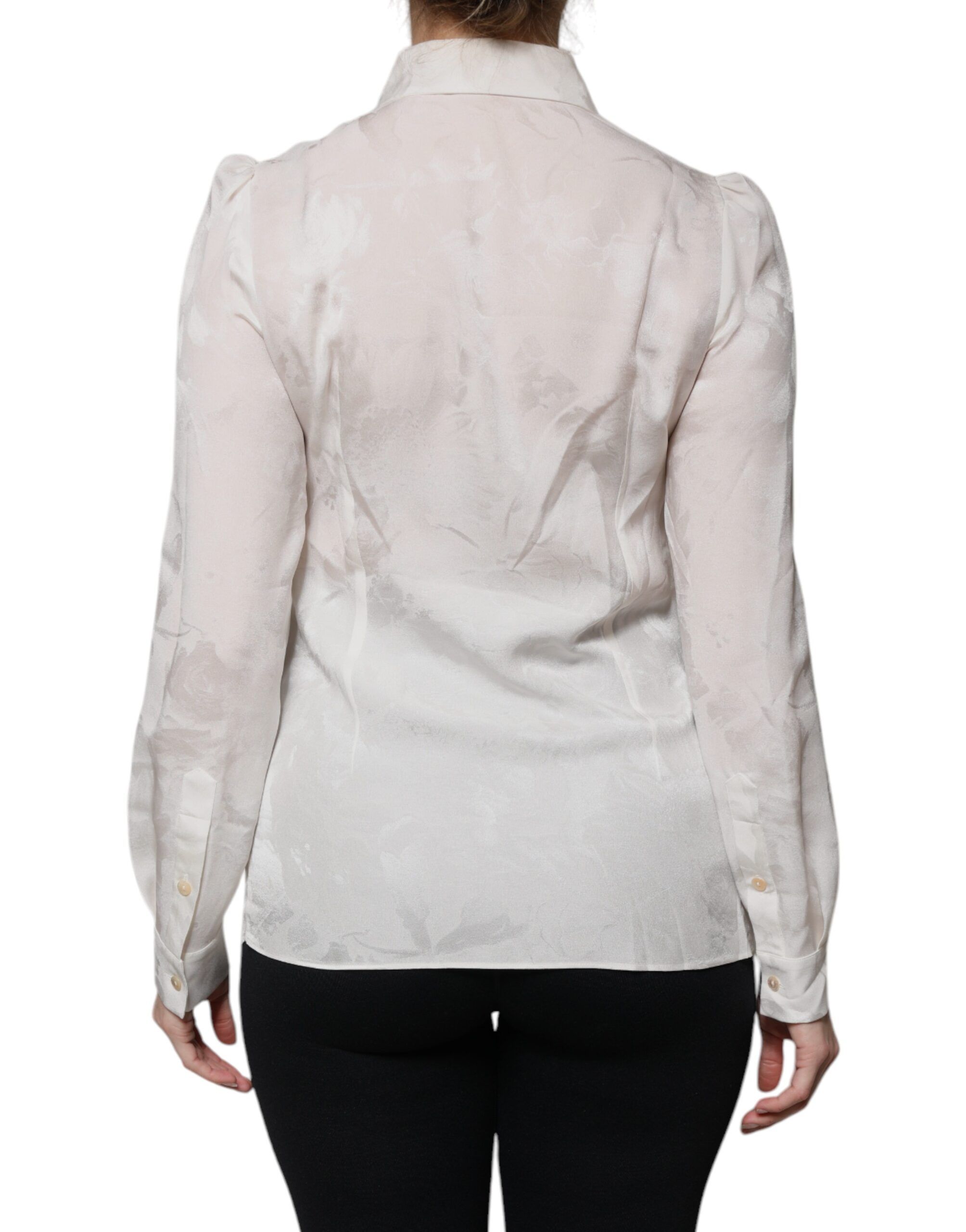 Silk Collared Long Sleeves Shirt Women's Top (Pre-Owned) - Dolce & Gabbana - Modalova