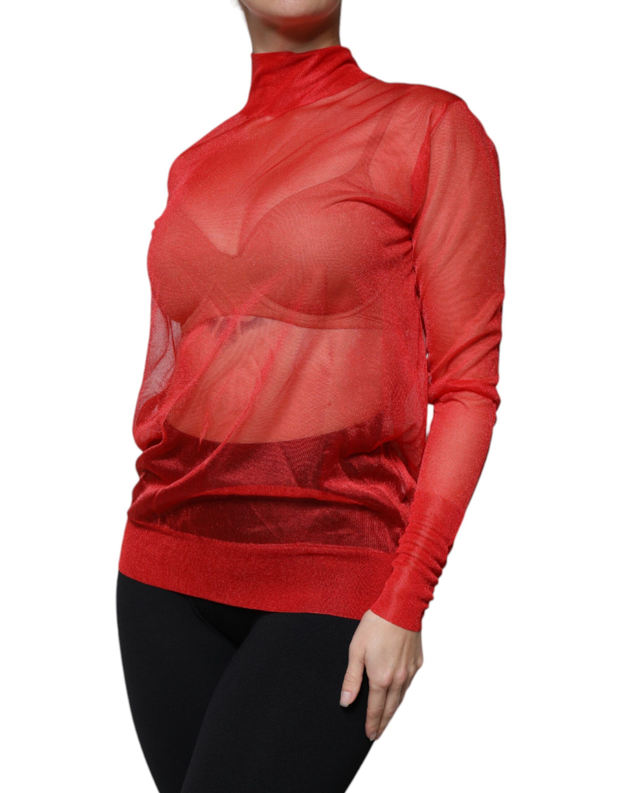Mesh Turtleneck Long Sleeve Blouse Women's Top (Pre-Owned) - Dolce & Gabbana - Modalova