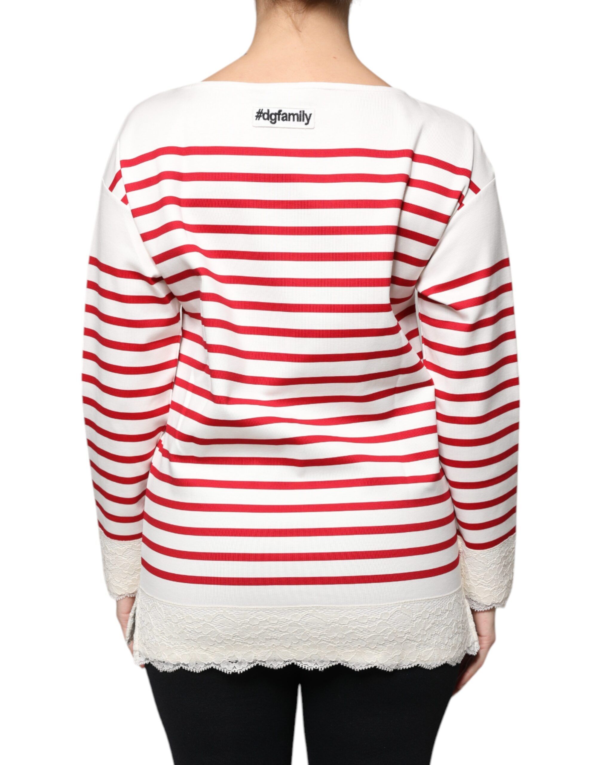 White Red Stripes Cotton Long Sleeves Women's Top (Pre-Owned) - Dolce & Gabbana - Modalova