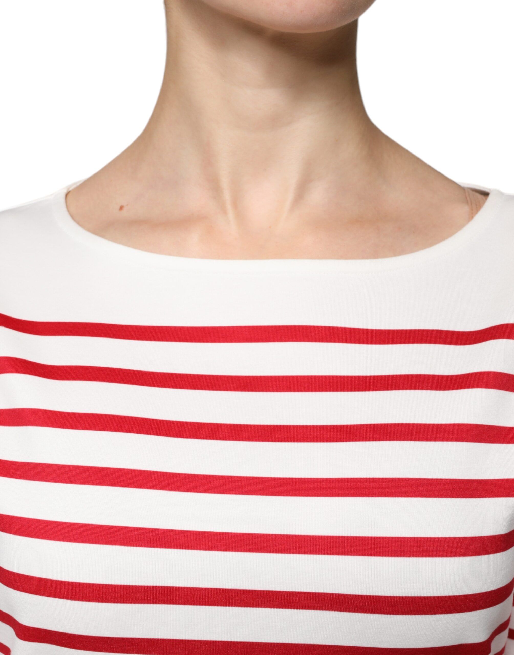 White Red Stripes Cotton Long Sleeves Women's Top (Pre-Owned) - Dolce & Gabbana - Modalova