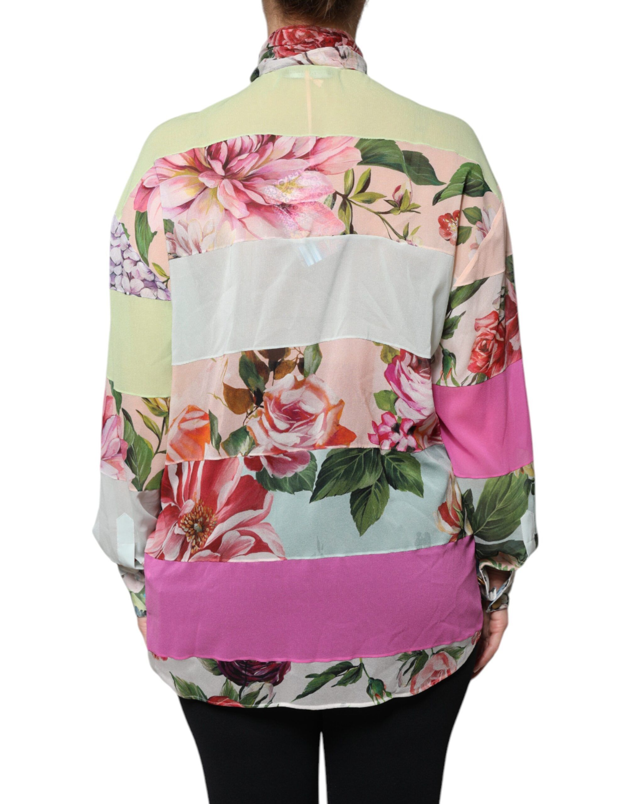 Floral Patchwork Ascot Collar Women's Top (Pre-Owned) - Dolce & Gabbana - Modalova