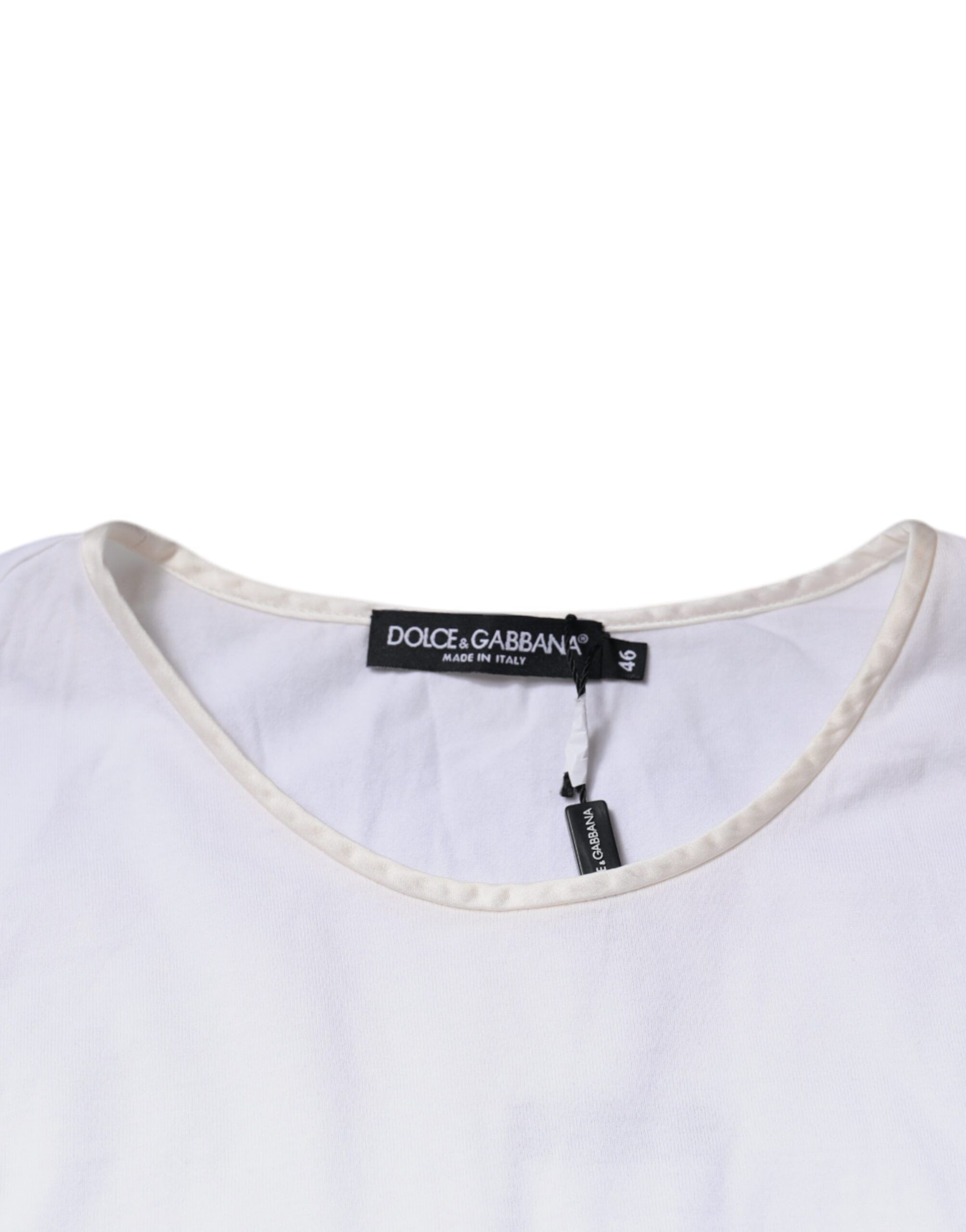 Cotton Silk Round Neck Wrap Blouse Women's Top - Dolce & Gabbana - Modalova