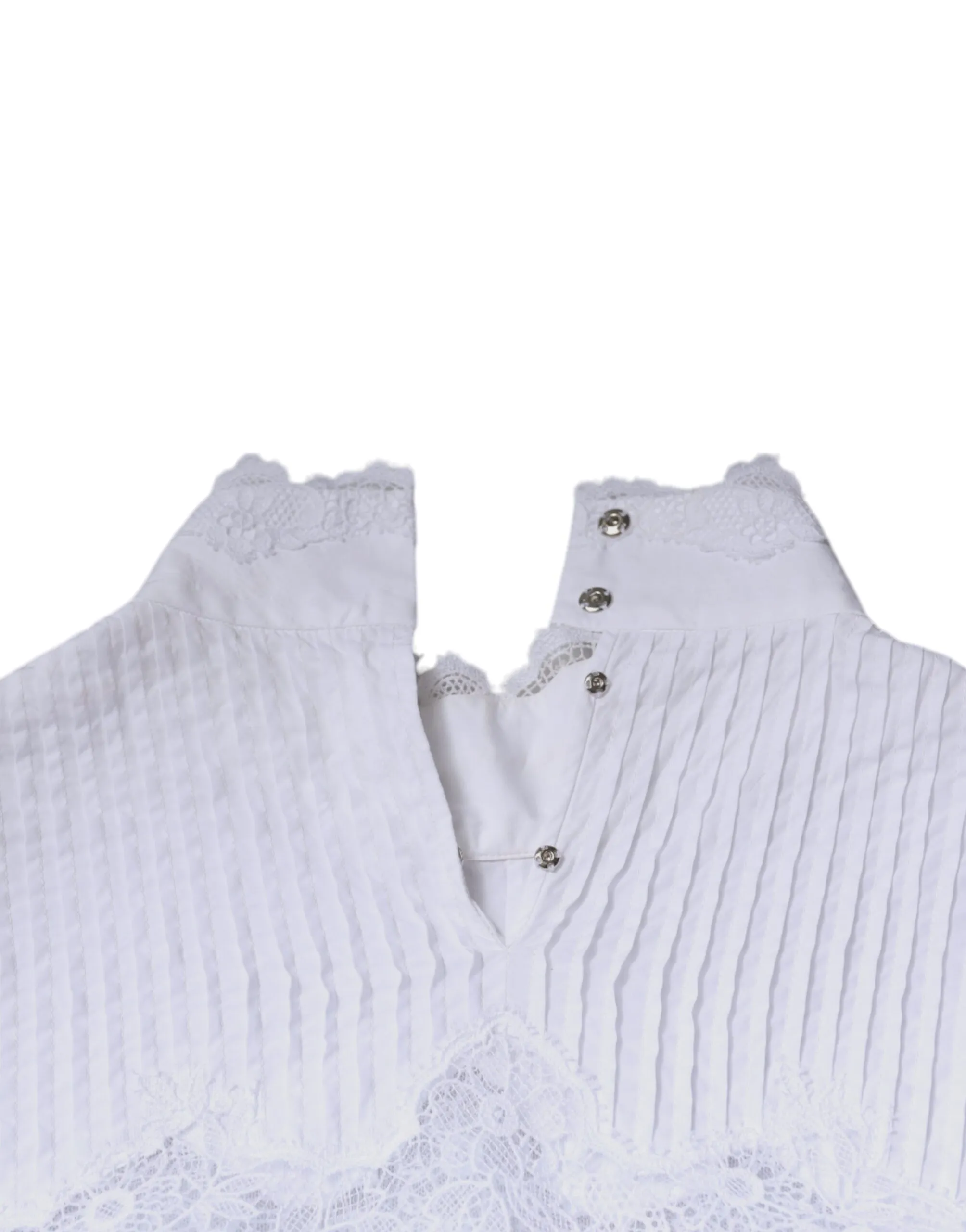 Cotton Lace Trim Turtleneck Blouse Women's Top (Pre-Owned) - Dolce & Gabbana - Modalova