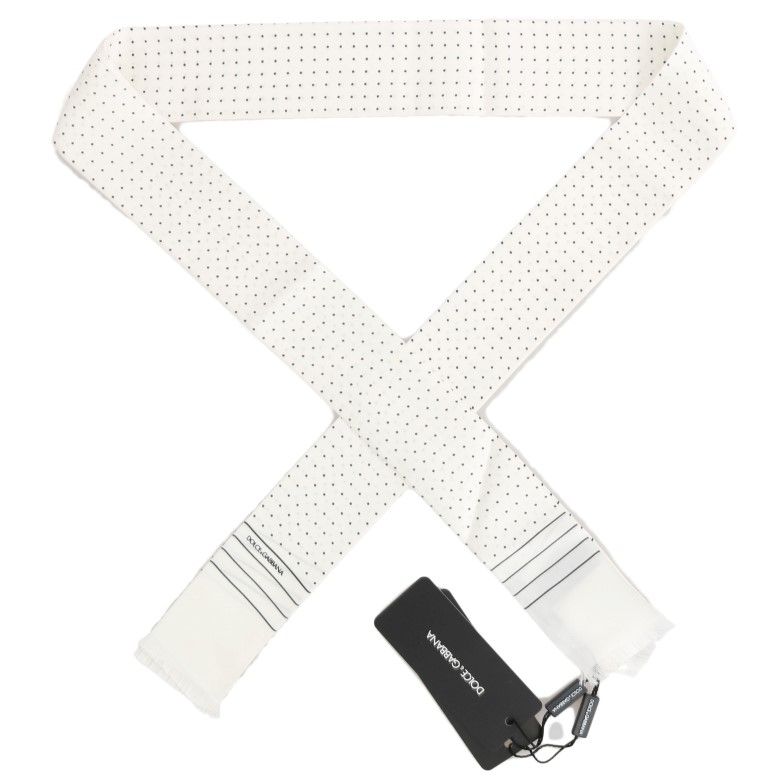 Polka Dotted Silk Skinny Men's Scarf - Dolce & Gabbana - Modalova