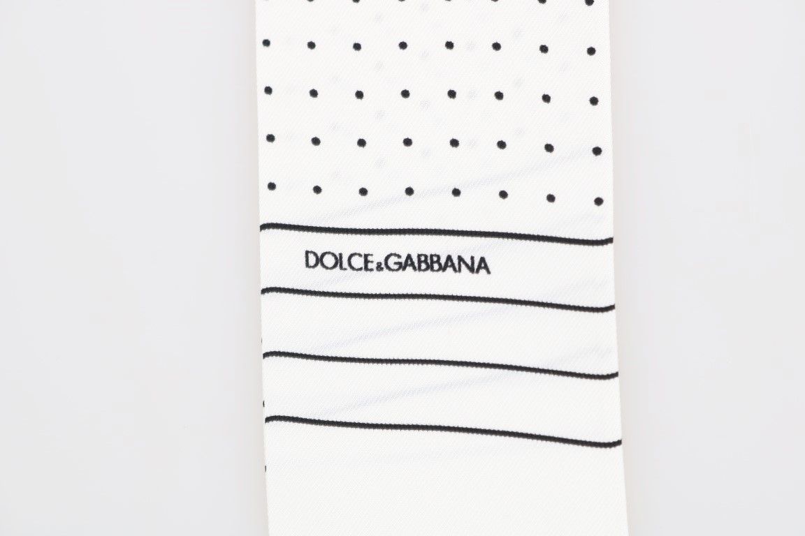 Polka Dotted Silk Skinny Men's Scarf - Dolce & Gabbana - Modalova