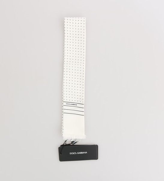 Polka Dotted Silk Skinny Men's Scarf - Dolce & Gabbana - Modalova