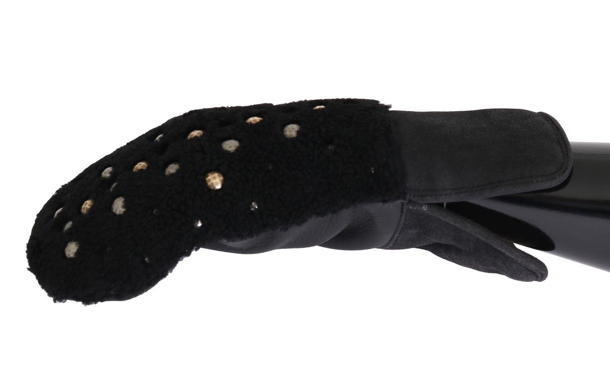 Leather Shearling Studded Men's Gloves - Dolce & Gabbana - Modalova