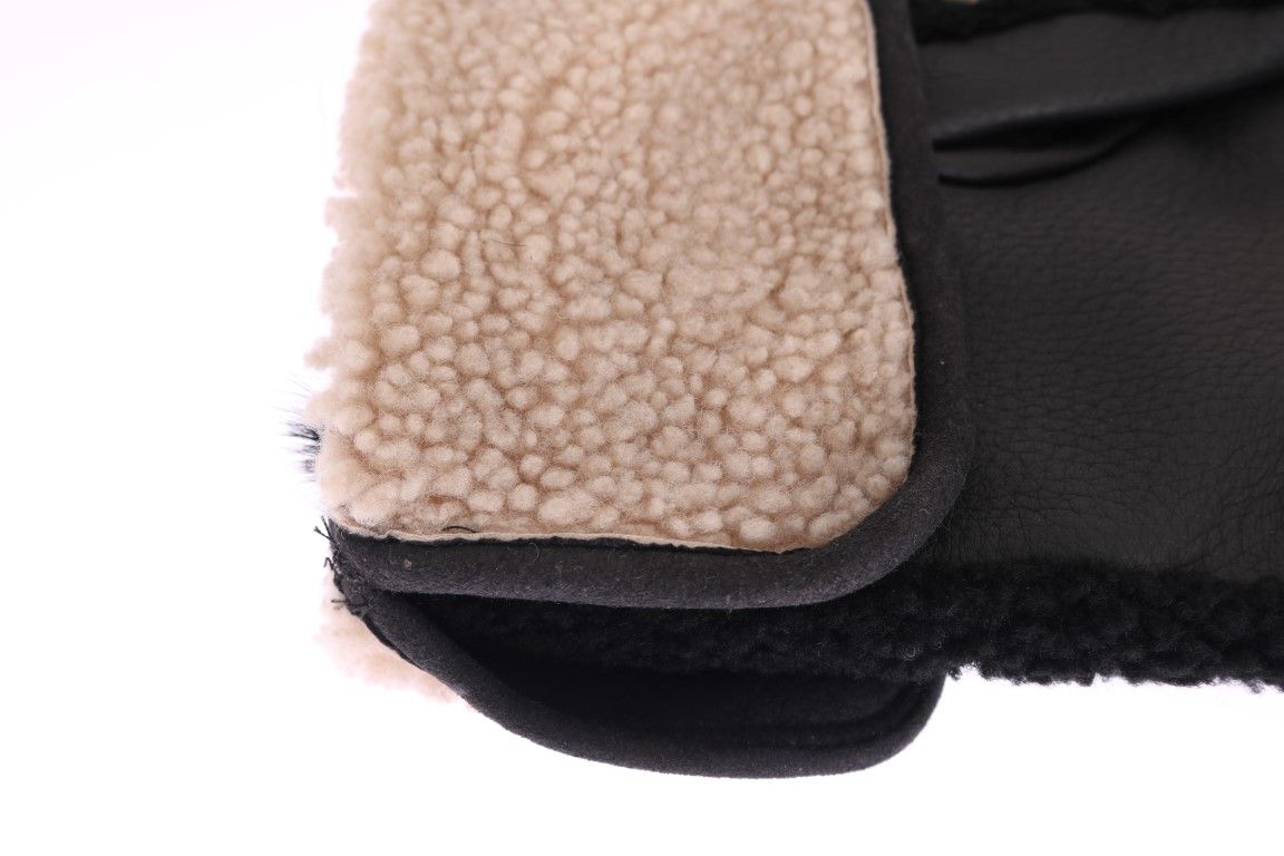 Leather Shearling Studded Men's Gloves - Dolce & Gabbana - Modalova