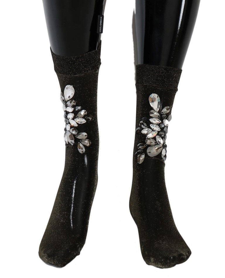 Stretch Floral Clear Crystal Women's Socks - Dolce & Gabbana - Modalova
